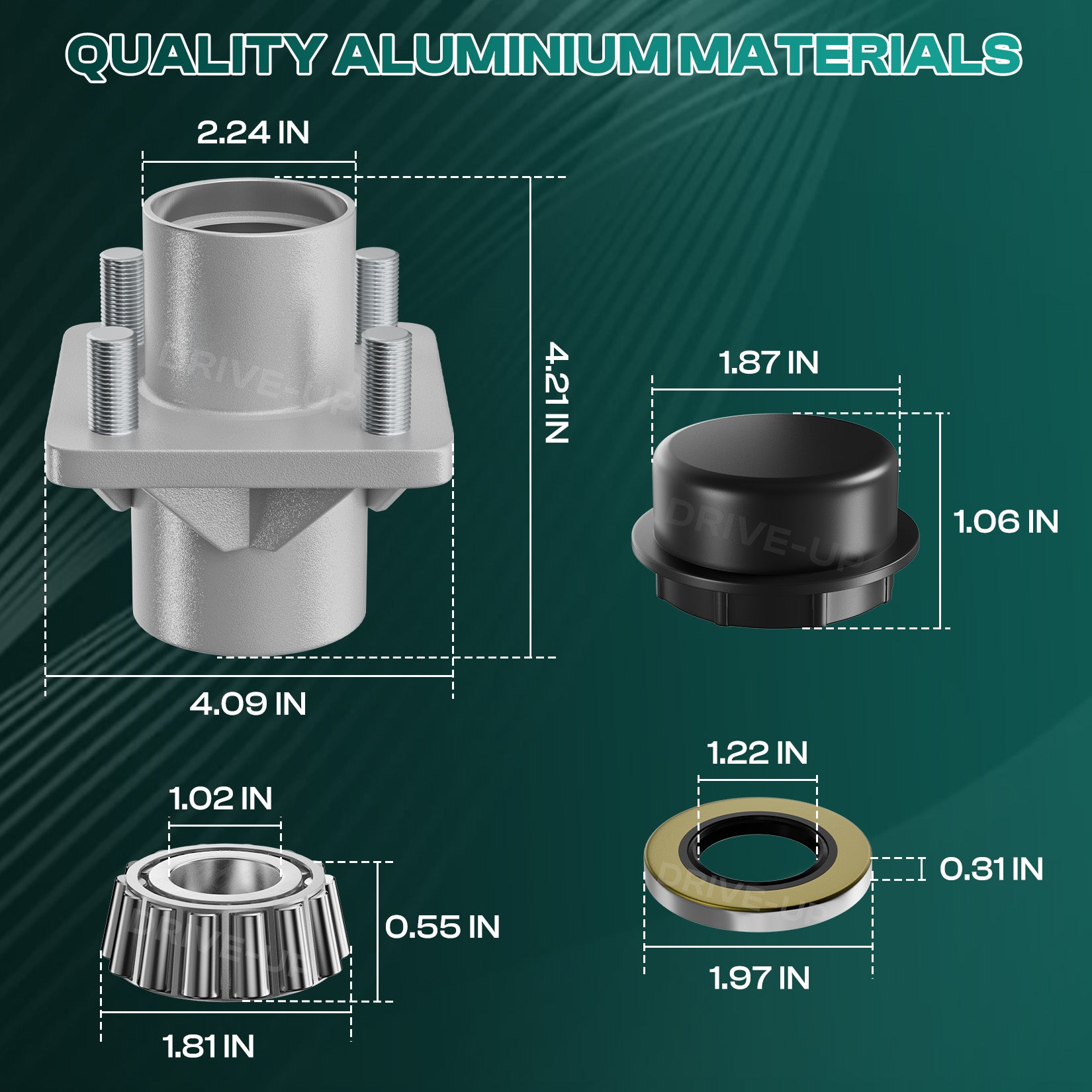 Golf Cart Front Wheel Hub Assembly Suitable for EZGO 1979-2001.5 DCS, Medalist, Marathon, ST 350 and Workhorse, OEM 19058-G2 |Drive-up