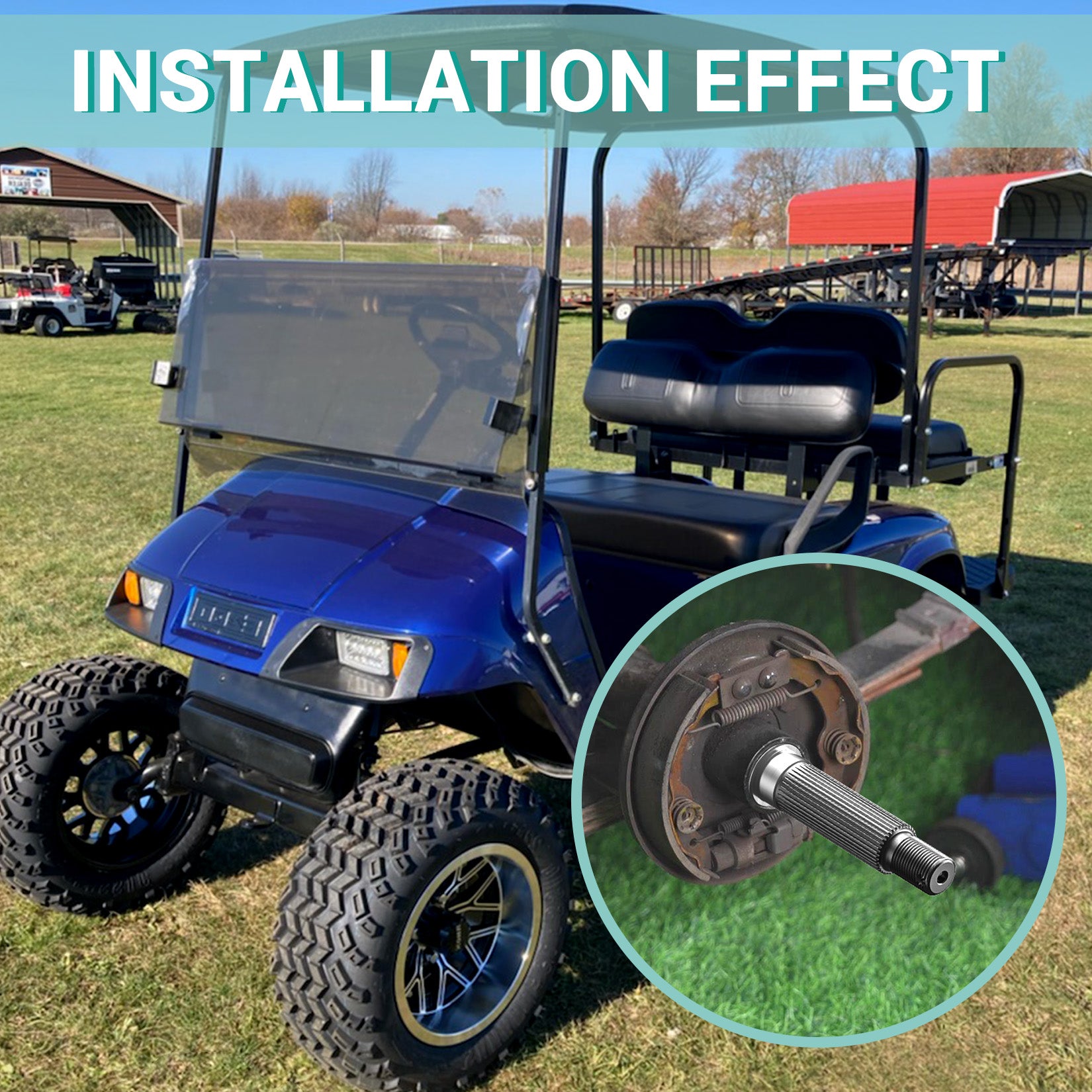 EZGO TXT Rear Splined Axle for Electric Golf Cart 1994-2013 Driver Side, 20377-G11 |Drive-up