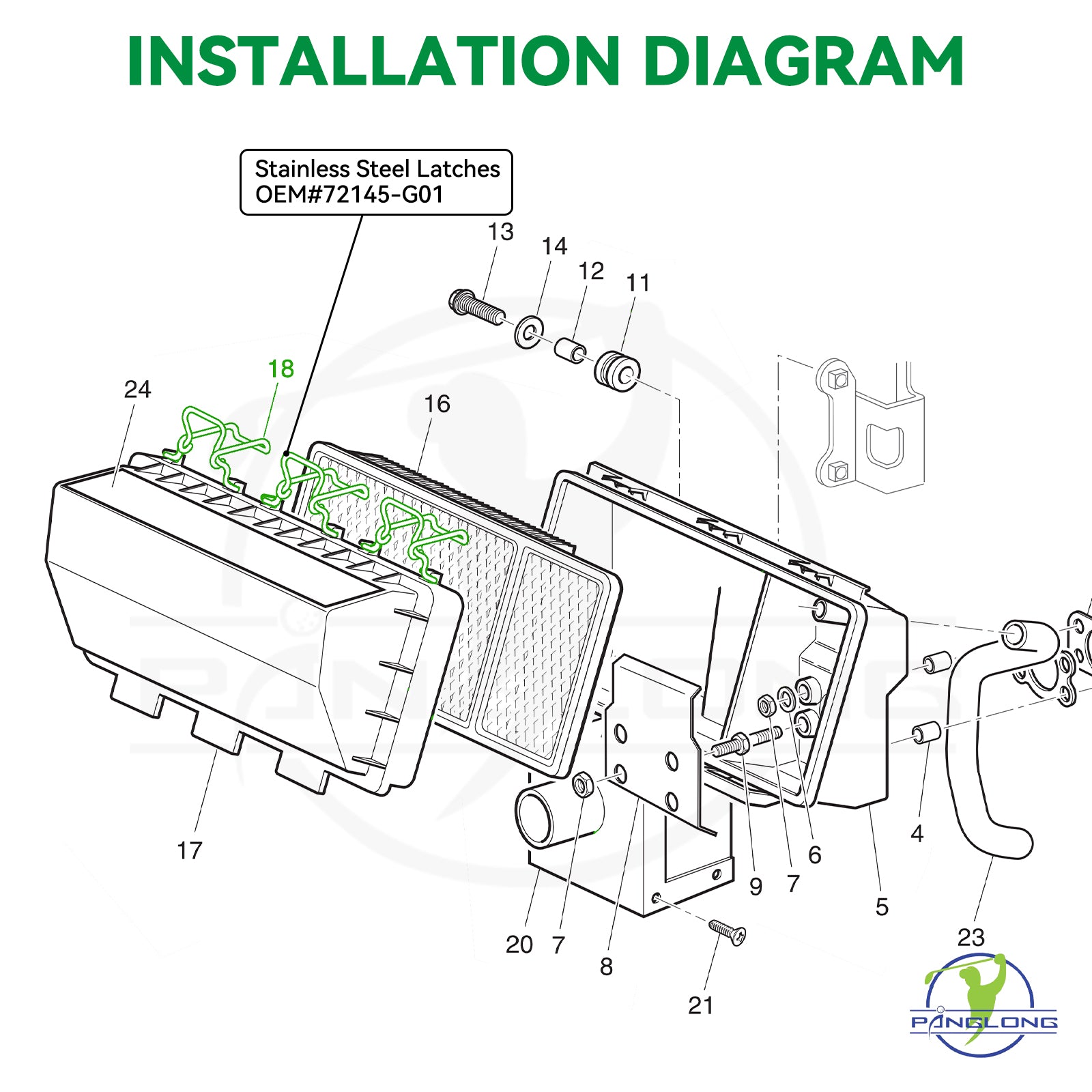 Air Filter Cover Latches for 1994-2005 EZGO - 3PCS | Drive up