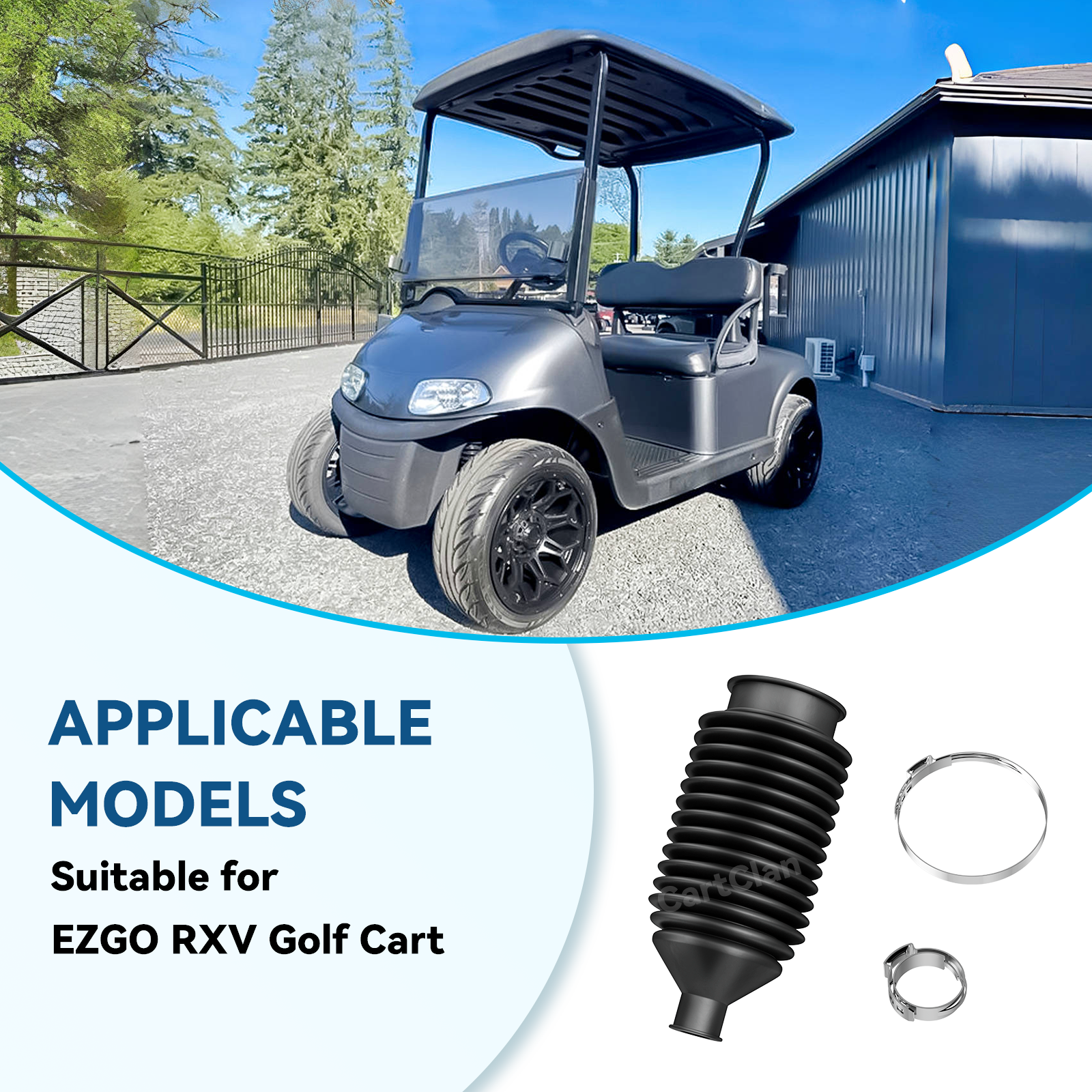 Golf Cart Steering Bellow Dust Seals, for EZGO RXV Models, Replace OEM #608112 |Drive-up