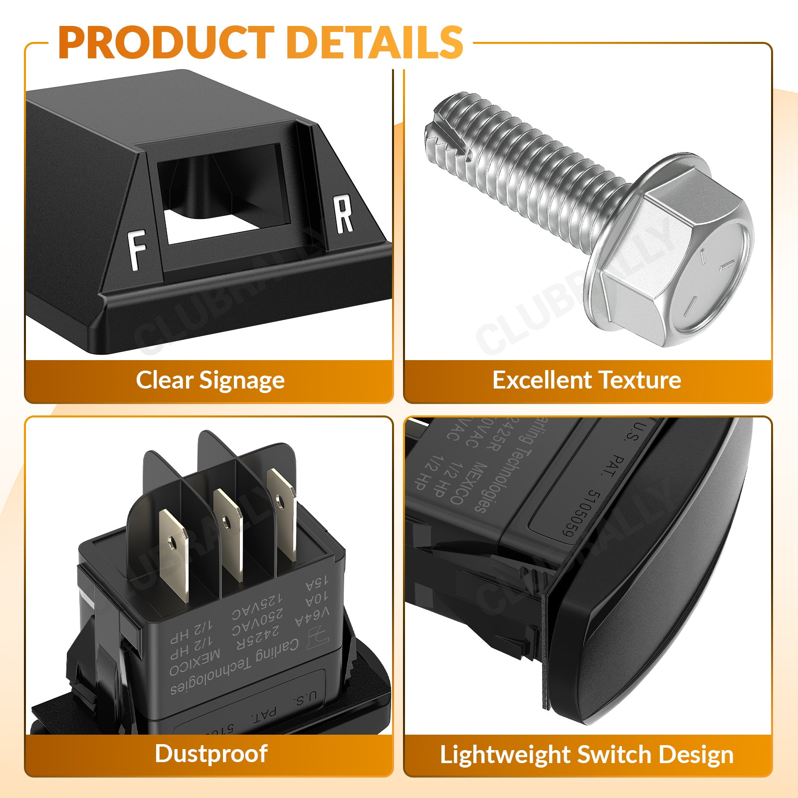 Forward Reverse Rocker Switch Kit for 1996-2015 Electric Club Car DS | Drive up