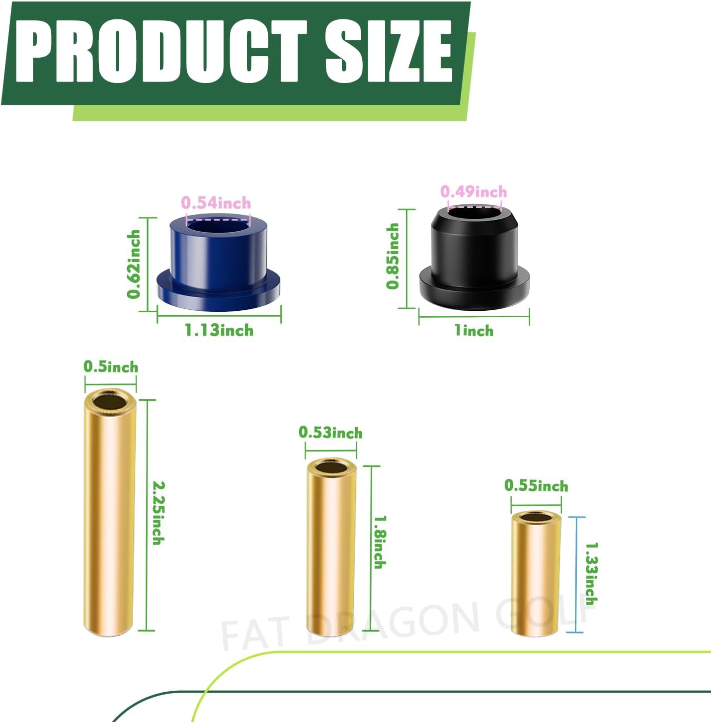 Panglong Front Lower Spring+Rear Leaf Spring+Upper A Arm Suspension for Club Car DS Polyurethane Bushings and Sleeves Kits Fit 1992-Up Golf Cart, Replace OEM 1016346 1016349 1016350 1015583 1012303