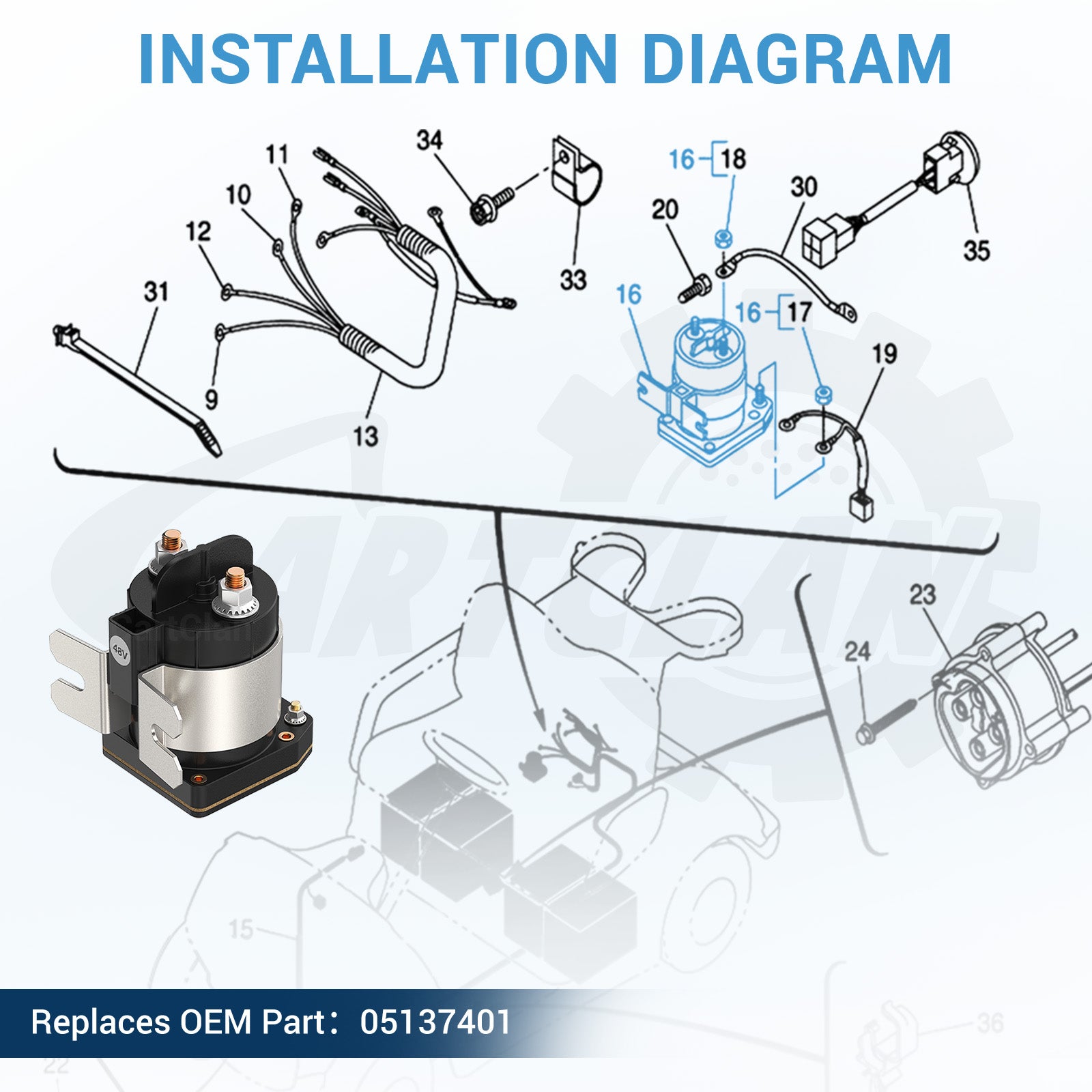 yamaha 48v golf cart solenoid