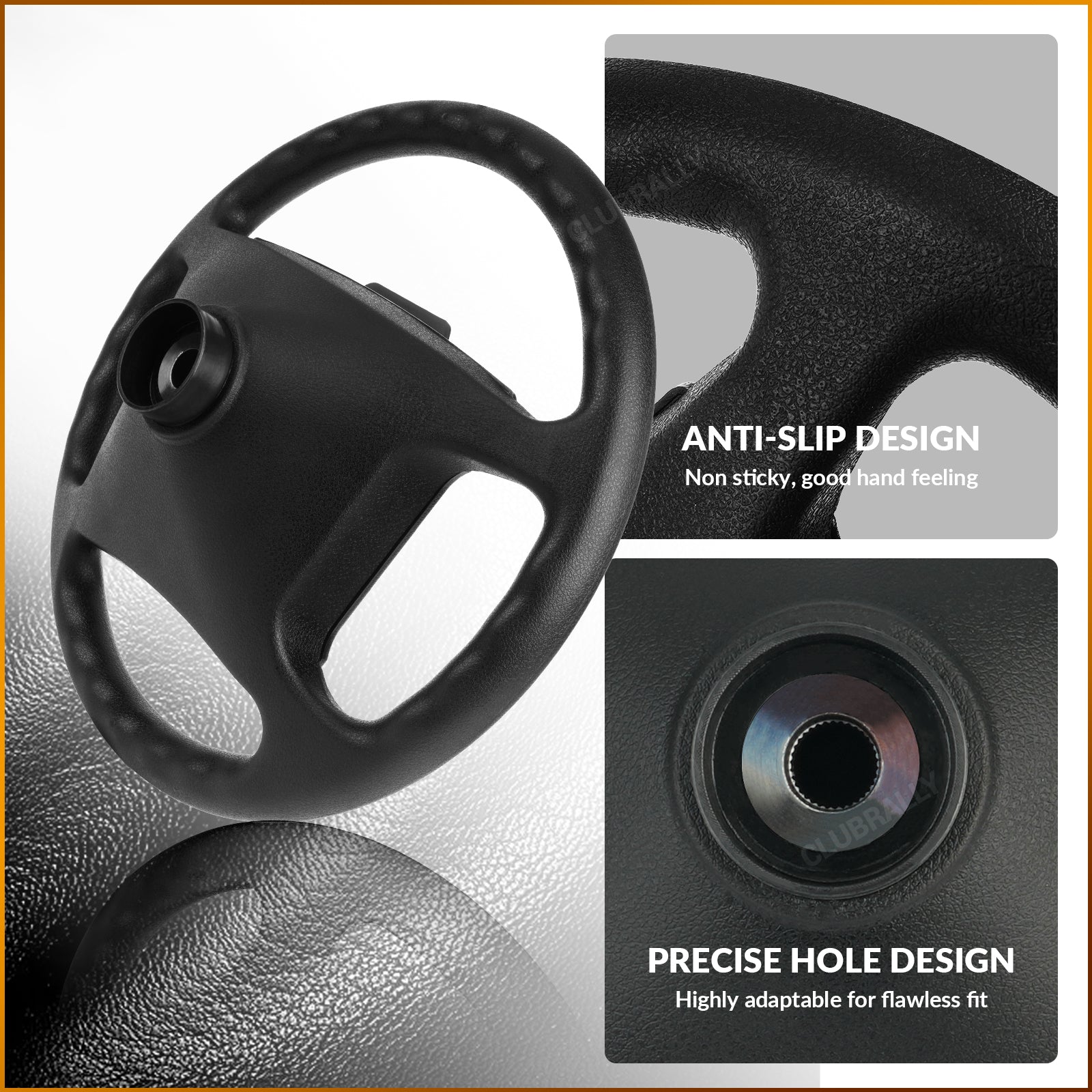 Club Car DS Steering Wheel OEM, 13.77" Anti-Slip Golf Cart Steering Wheel for Club Car DS | Drive-up