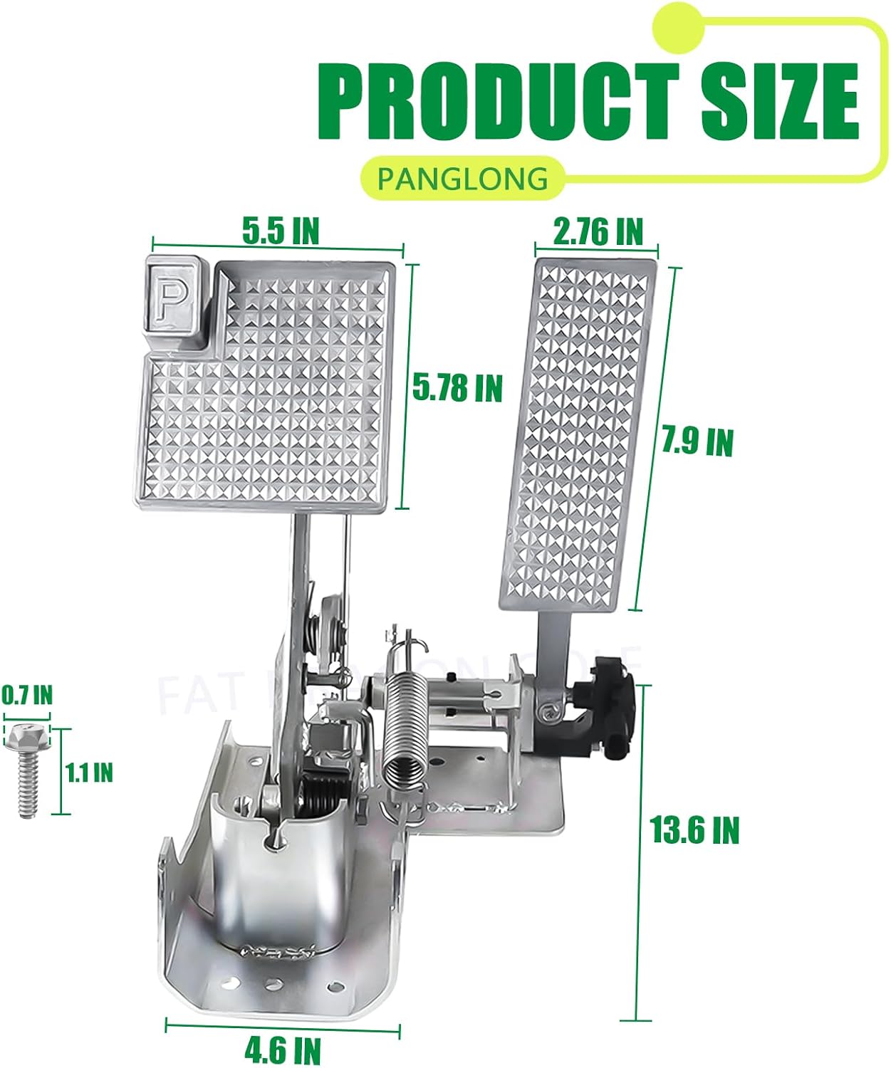 Drive-up 2012-2014 Golf Cart Accelerator and Brake Pedal Assembly with Screws, Suitable for 2012-2014 Yamaha Electric Golf Cart, OEM Reference #JW9-F7850-10, JW9-F7850-11, JW9-F7850-20, JW9-F7850-21