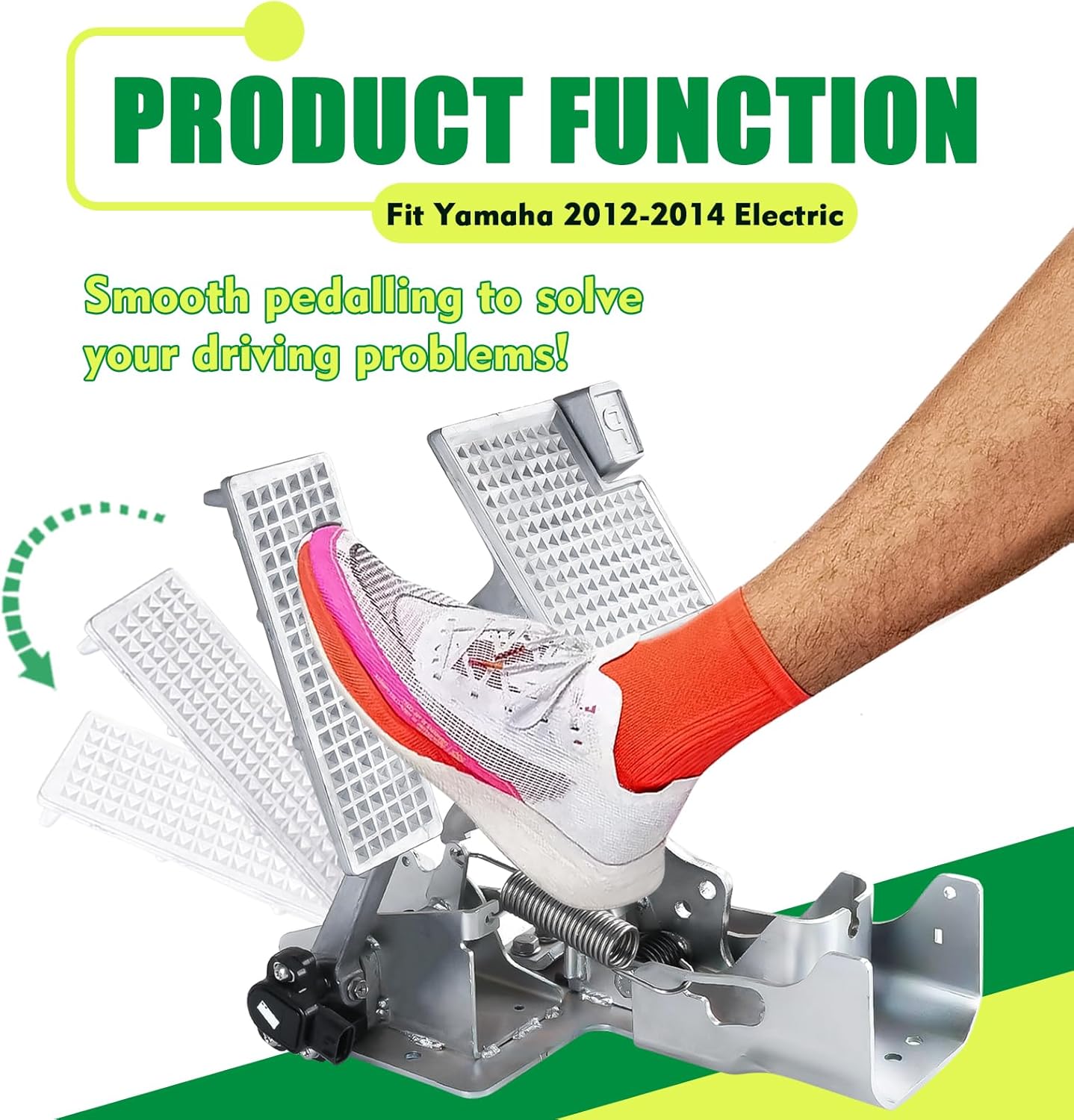 Drive-up 2012-2014 Golf Cart Accelerator and Brake Pedal Assembly with Screws, Suitable for 2012-2014 Yamaha Electric Golf Cart, OEM Reference #JW9-F7850-10, JW9-F7850-11, JW9-F7850-20, JW9-F7850-21