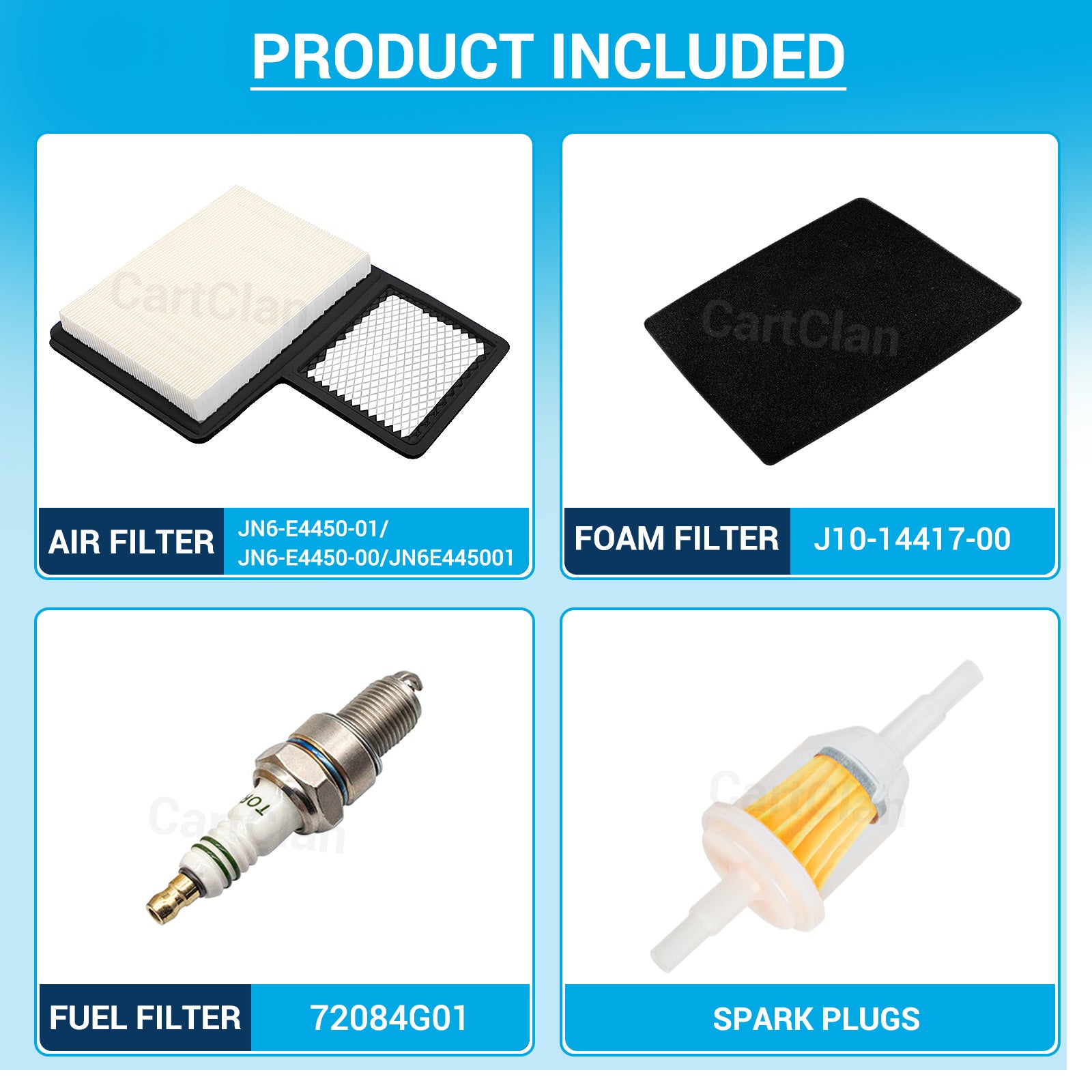 Golf Cart Air Filter Pre-Filter with Spark Plug Fuel Filter Tune Up kit Replacement suitable for Yamaha |Drive-up
