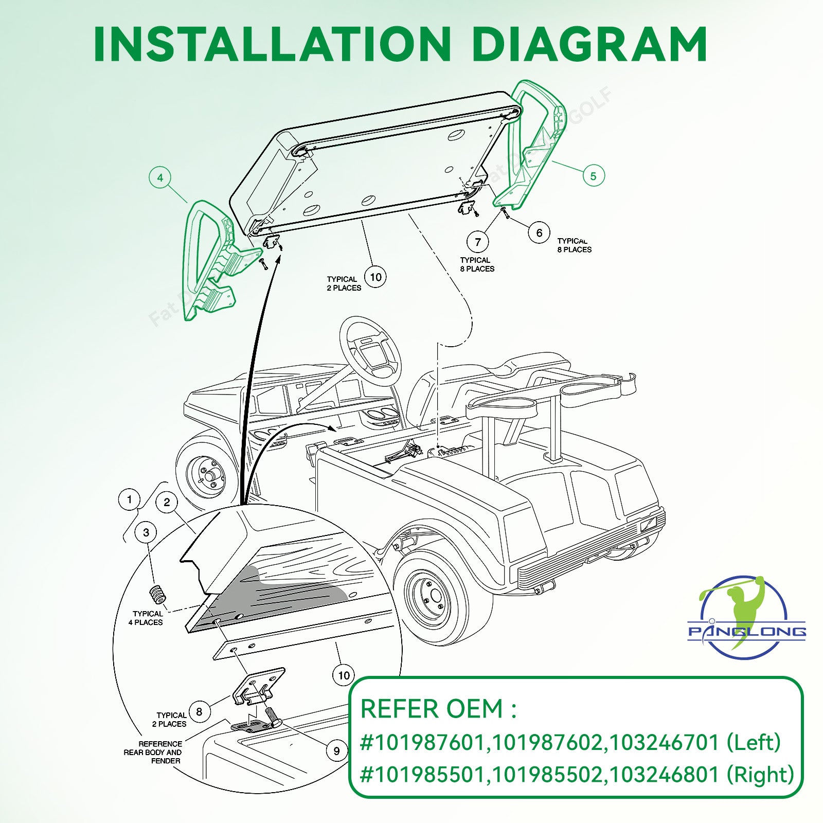 Arm Rest Hip Restraint for Club Car DS 2000-up Gas & Electric | Drive-up
