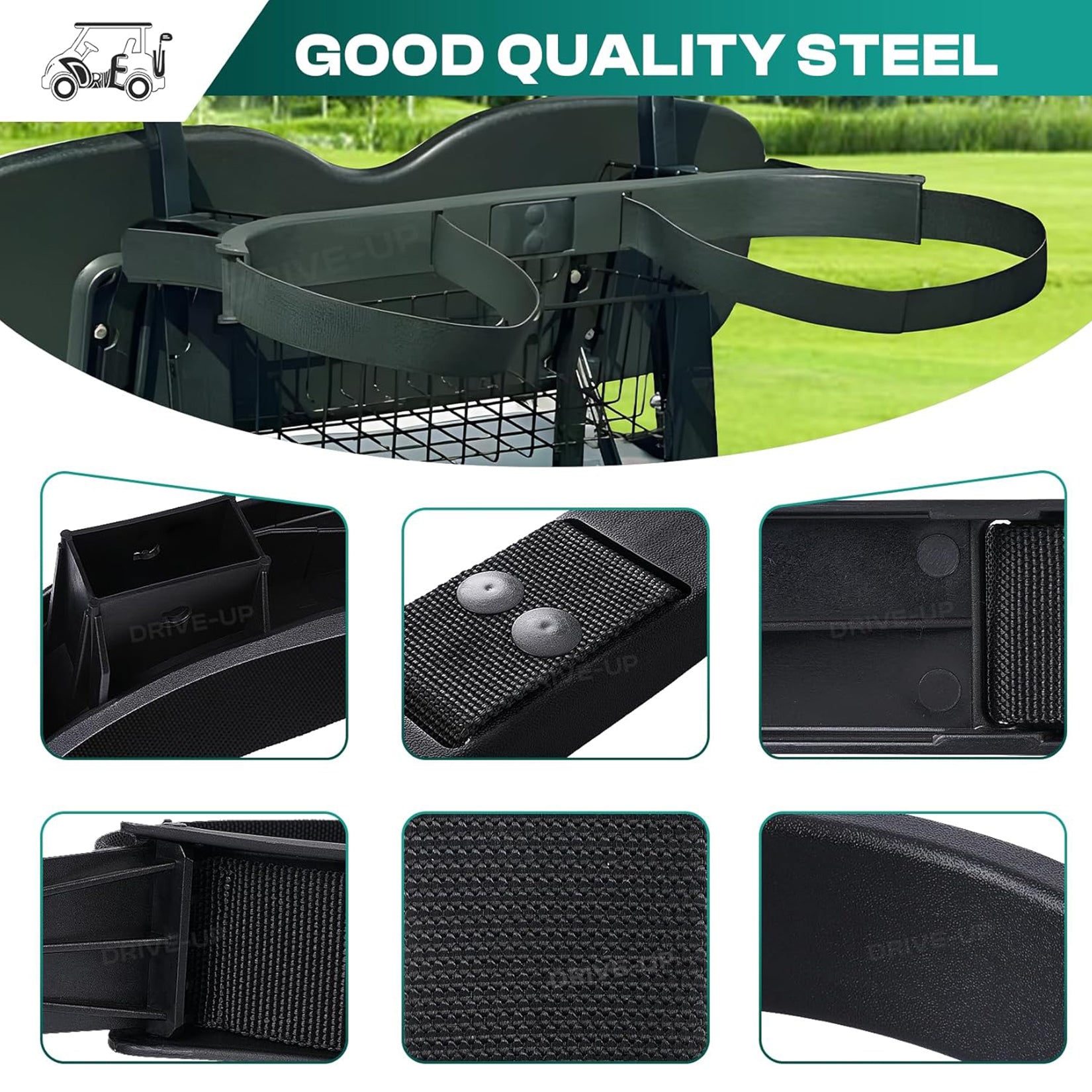 Drive-up Golf Cart Bag Holder Bracket for EZGO TXT 1994-Up Gas and Electric Golf Cart Bag Strap Rack Assembly OEM 71851-G01