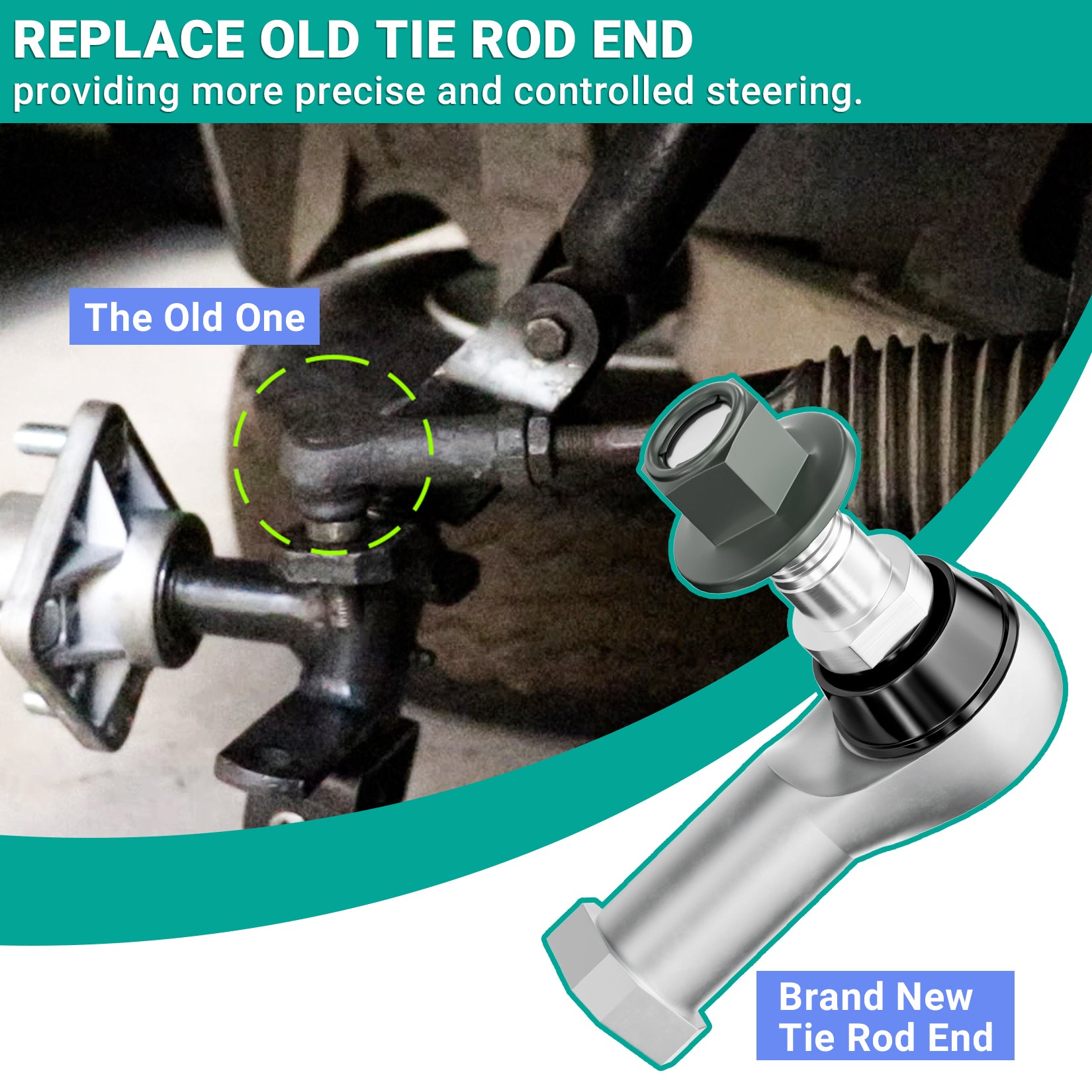 Club Car Tie Rod End Set - Fits Precedent 2004-Up & Tempo 2018-Up Golf Carts | Drive-up