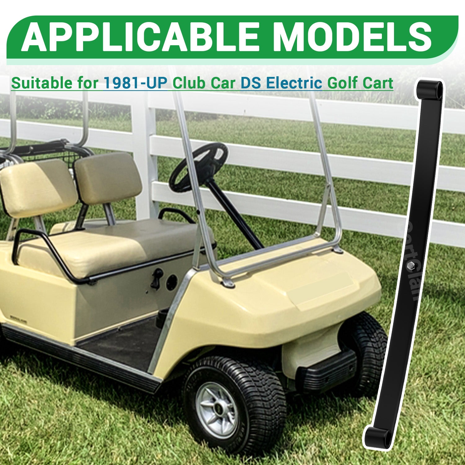 Club Car Rear Leaf Spring Kit, Golf Cart Rear Leaf Spring Kit Suitable for Club Car DS Golf Cart, OEM #1012180, 1015583 |Drive-up