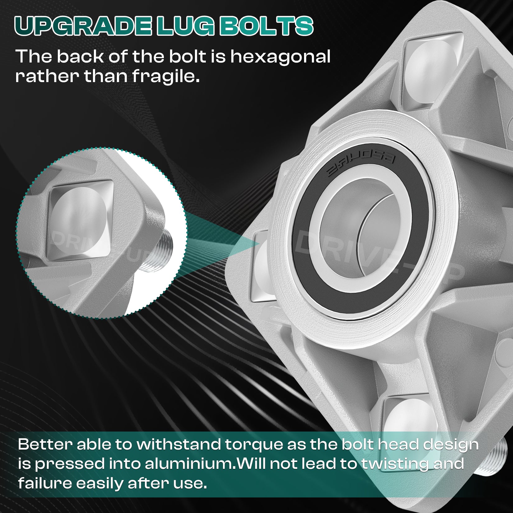 Golf Cart Front Wheel Hub Assembly with Hub Bearing Fits EZGO RXV(2Pcs) |Drive-up