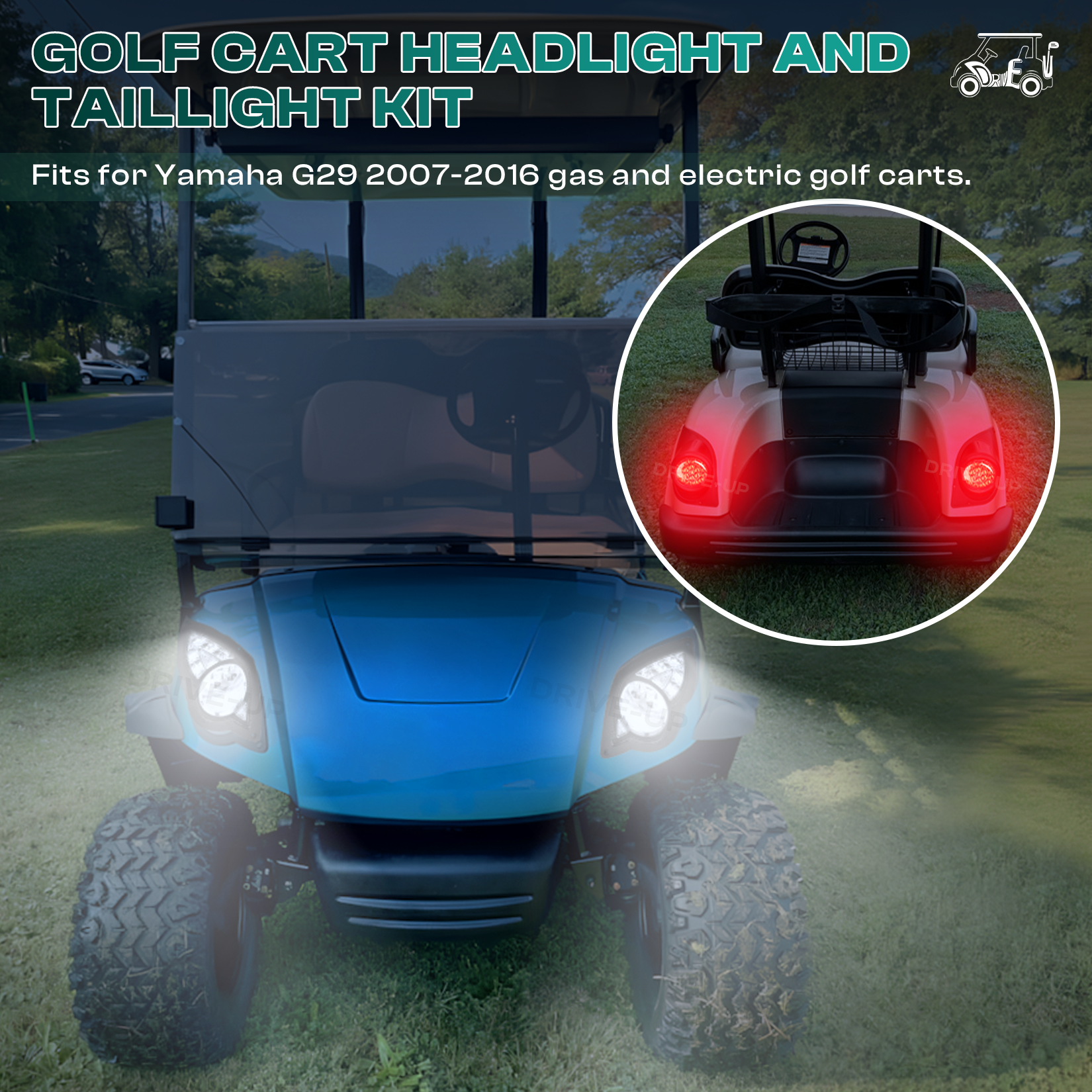 Yamaha Golf Cart Lights LED Light Kit G29 2007-2016 |Drive-up