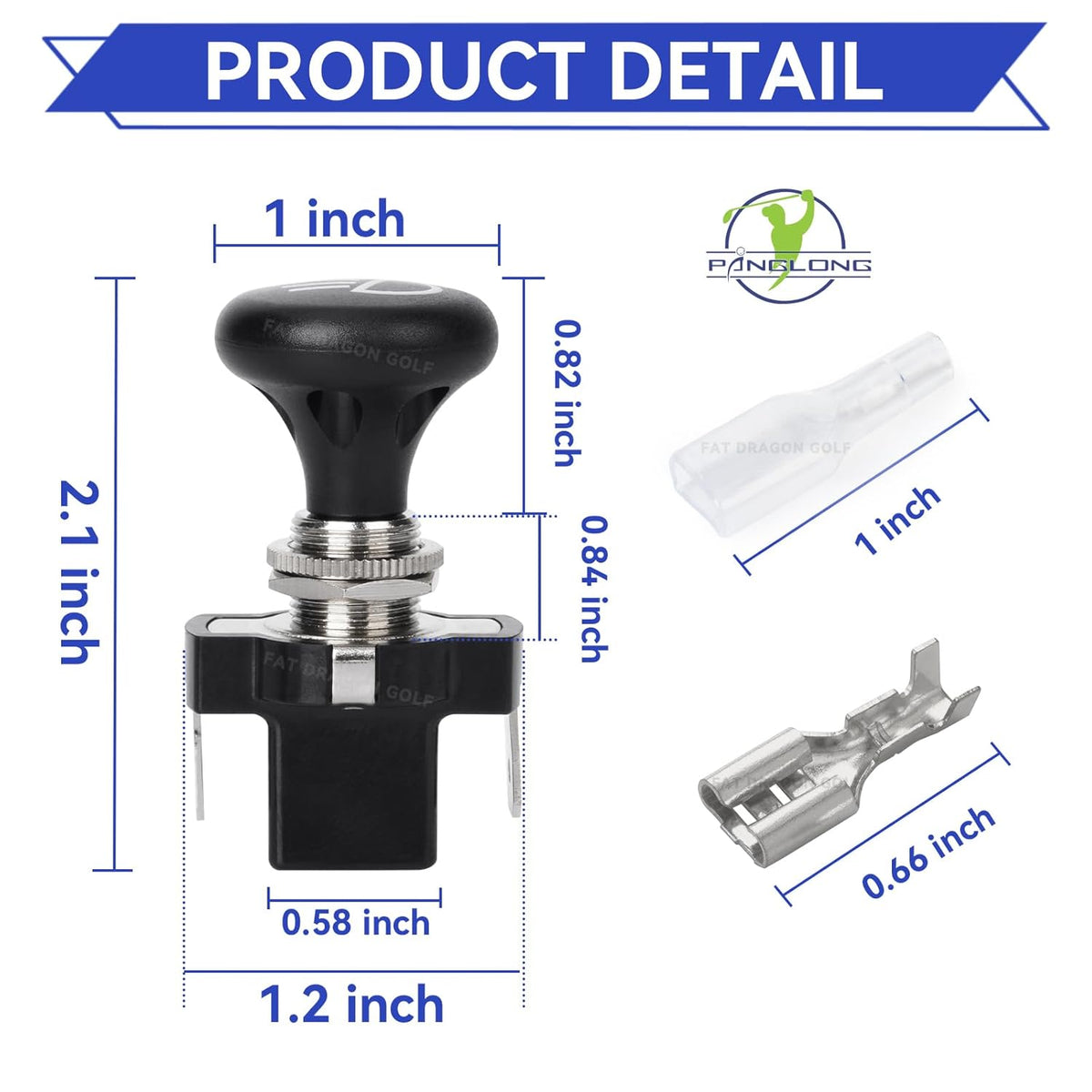 Universal Golf Cart Light Switch, Push Pull Headlight Switch Button-12Volt Light Switch 2PCS Replace for Golf Cart Club Car, Yamaha, EZGO Light Switch, OEM #4034 |Drive-up