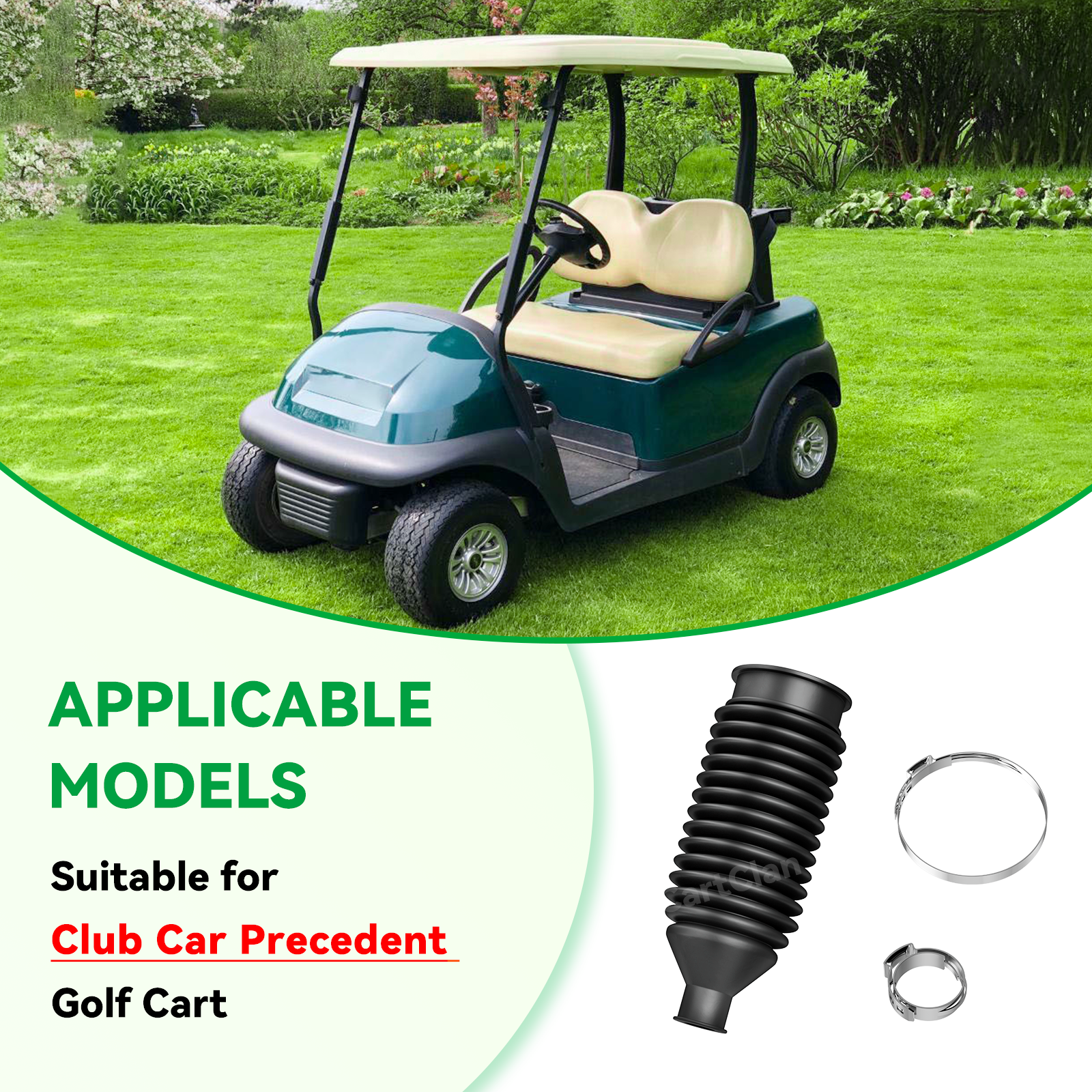 Golf Cart Steering Bellow Dust Seals for Club Car Precedent Models, Replace OEM #102565901 103826201 |Drive-up