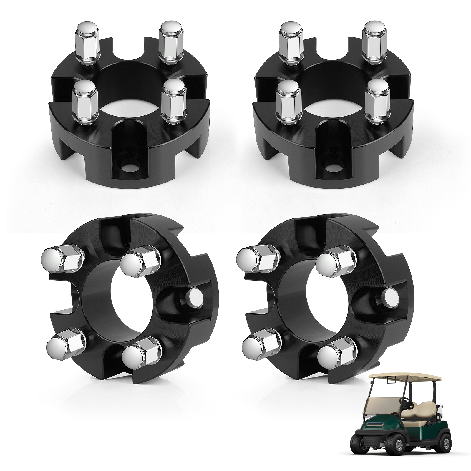 Universal Golf Cart Wheel Spacers Kit with Lug Nuts-2 inch, Wheel Spacers Kit Suitable for Yamaha, Club Car, EZGO | Drive-up