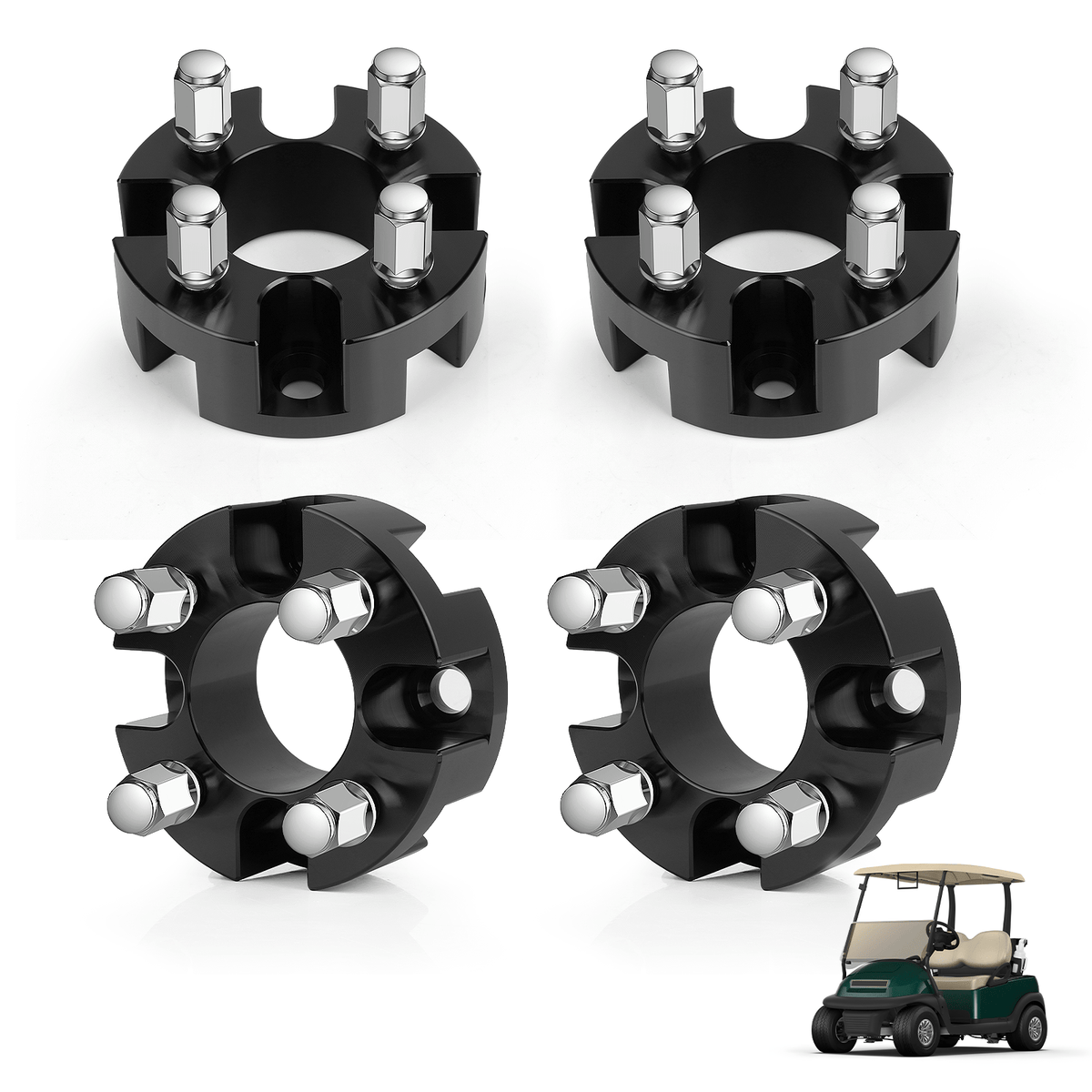 Universal Golf Cart Wheel Spacers Kit with Lug Nuts - 2 inch, Wheel Spacers Kit Suitable for Yamaha, Club Car, EZGO | Drive - up - Drive - up