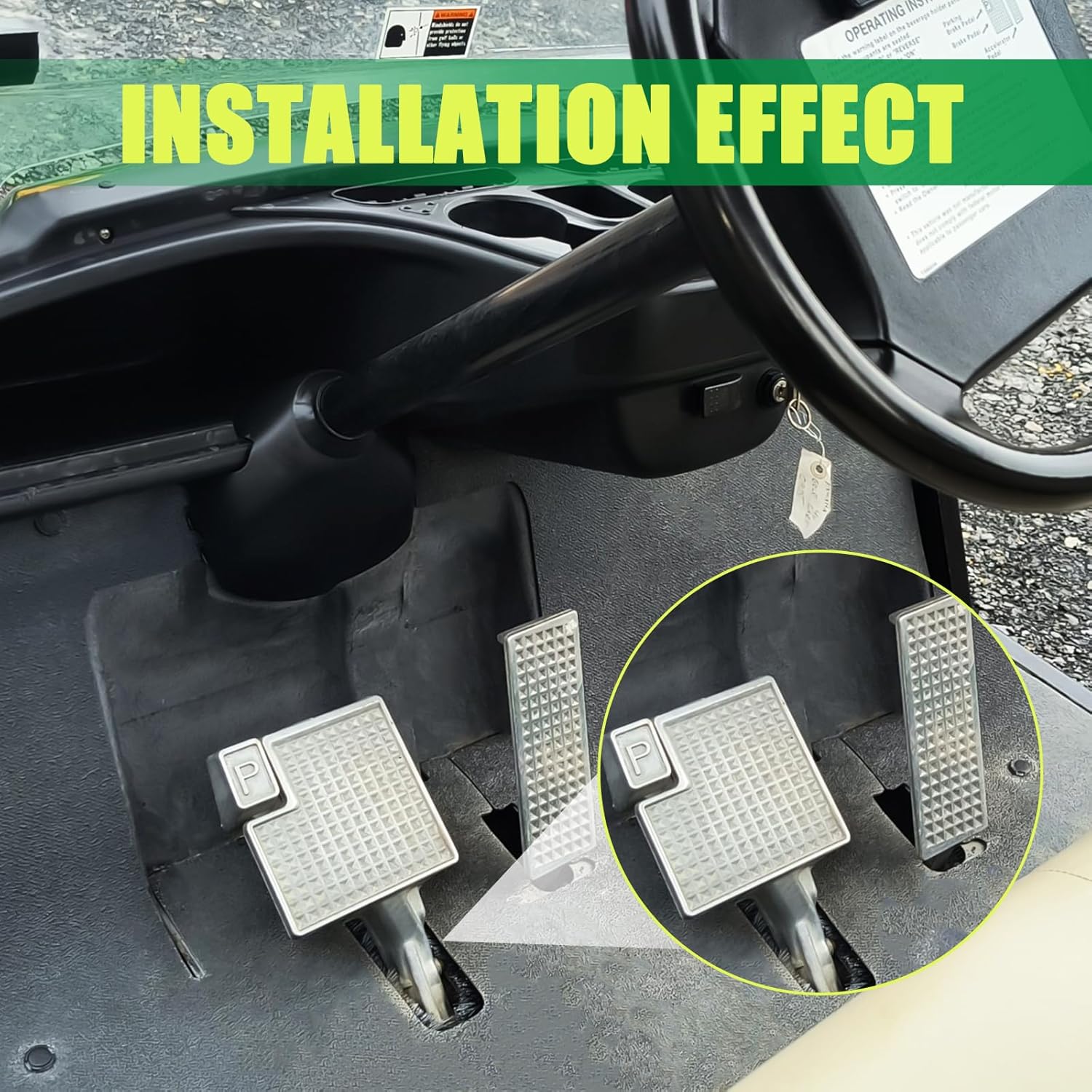 Drive-up 2012-2014 Golf Cart Accelerator and Brake Pedal Assembly with Screws, Suitable for 2012-2014 Yamaha Electric Golf Cart, OEM Reference #JW9-F7850-10, JW9-F7850-11, JW9-F7850-20, JW9-F7850-21