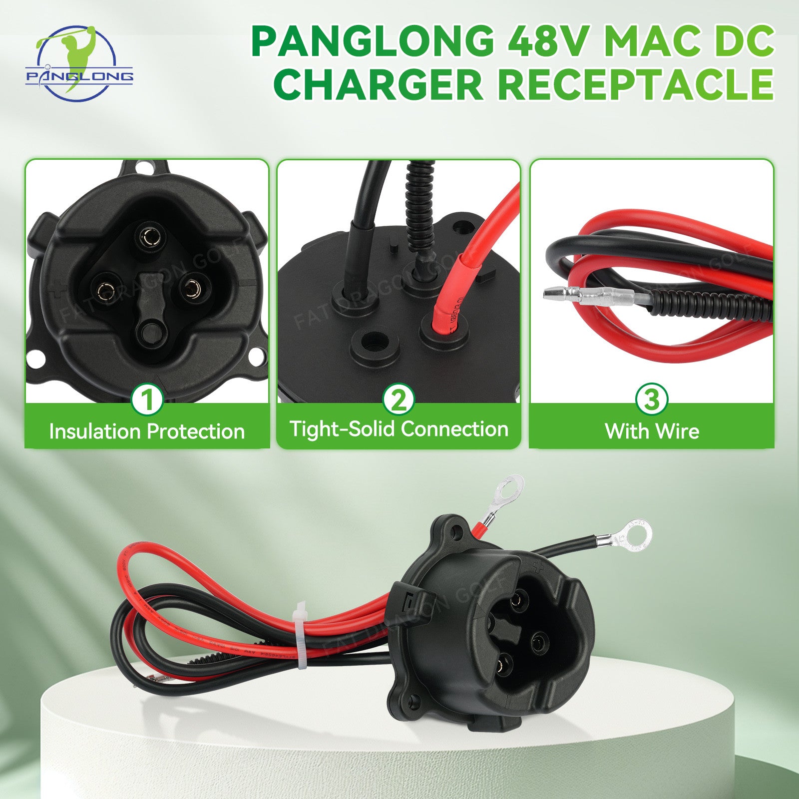 48V MAC DC Charger, Plug Powerwise Receptacle for Yamaha Electric 2011-2017 G29 |Drive-up