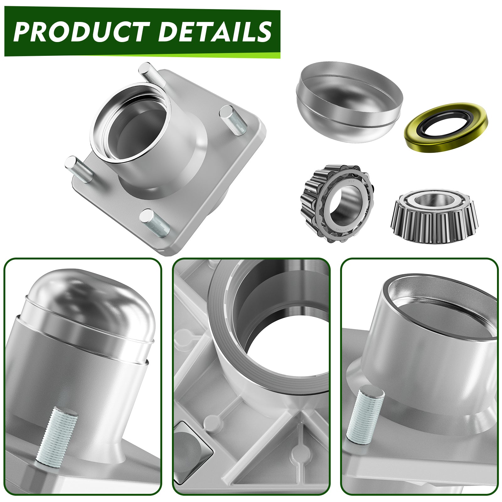 Golf Carts DS Aluminum Front Hub and Bearing Fit 1981-2003 Club Car DS, OEM #1011892 |Drive-up