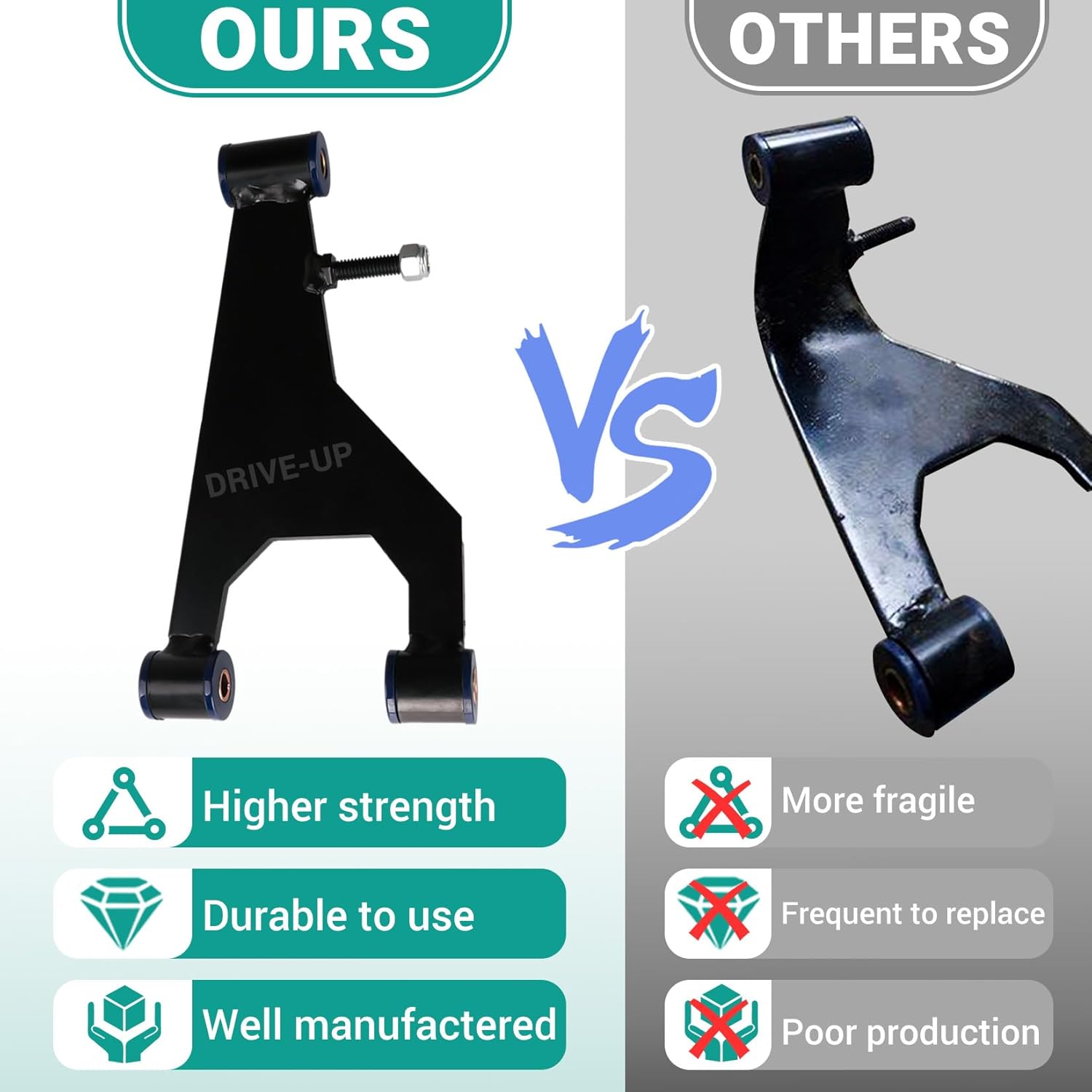 Club Car Delta A-Plate Sub Assembly for 1993-Up G&E DS Golf Carts, Front Suspension Kit, OEM 1016353-2Pcs | Drive-up