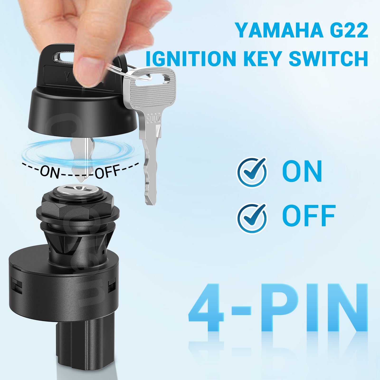 Key Switch Assembly 3 Position On/Off Replacement Ignition Switch for Yamaha | Drive-up