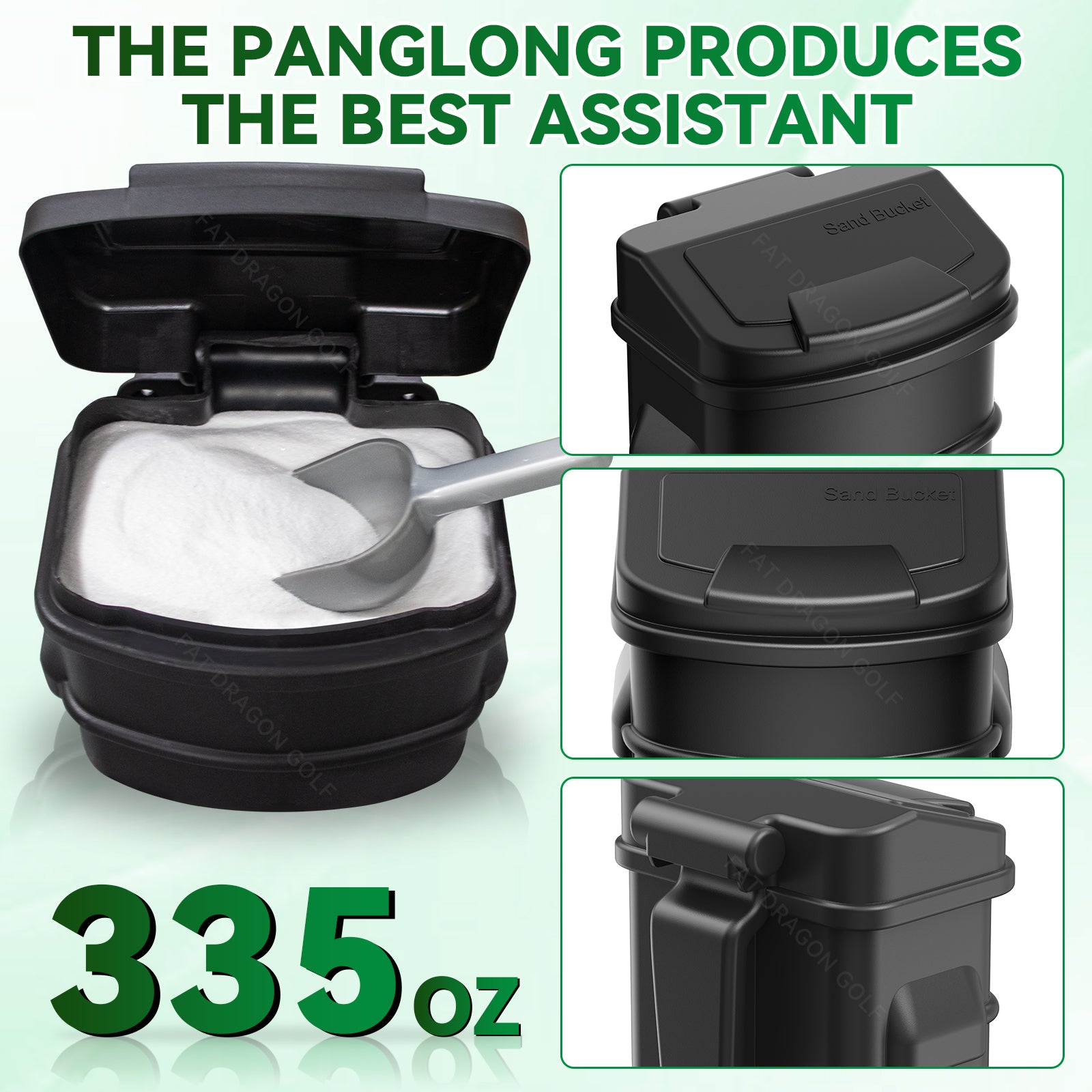 Large Capacity Sand Bucket with Bracket fits for 2004-UP Club Car | Drive-up