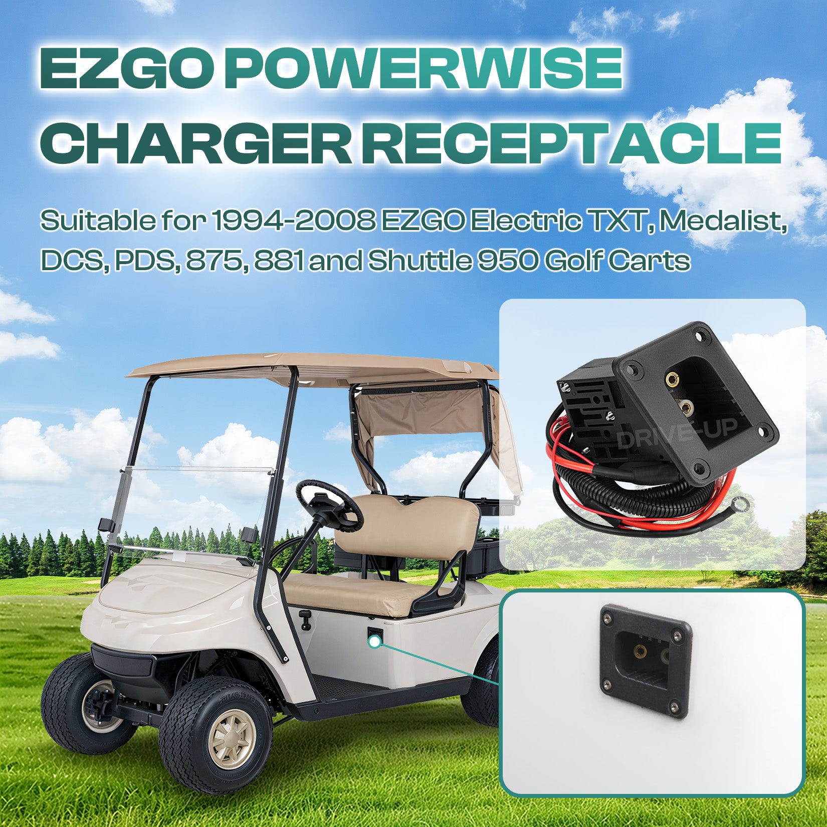 36 Volt EZGO Charger Receptacle
