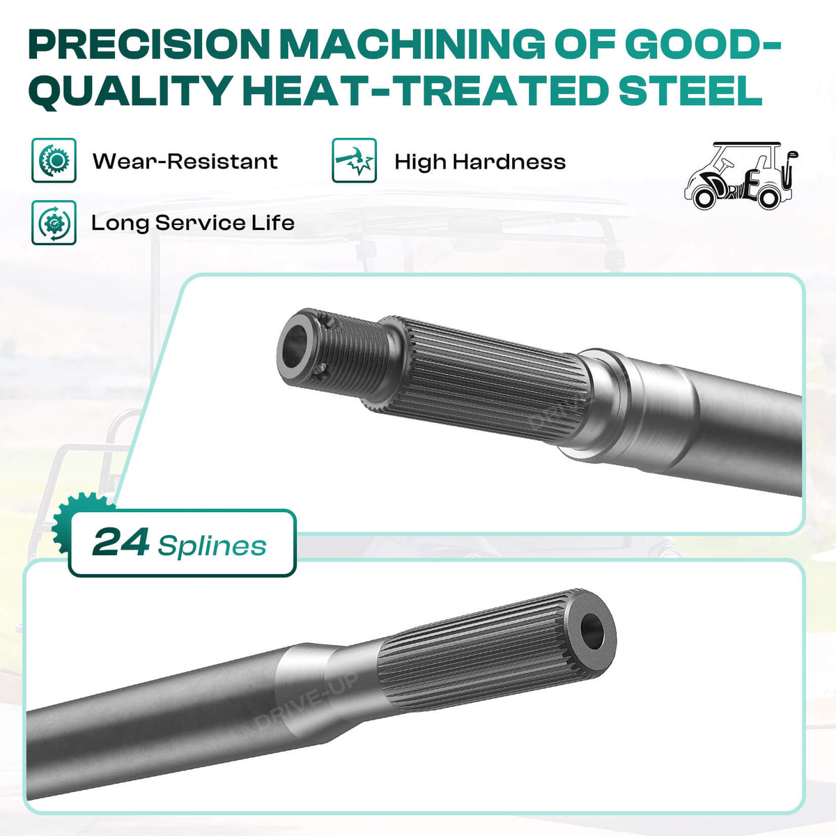 Yamaha Golf Cart Rear Axle Assembly Passenger Side with bearings and seals | Drive-up