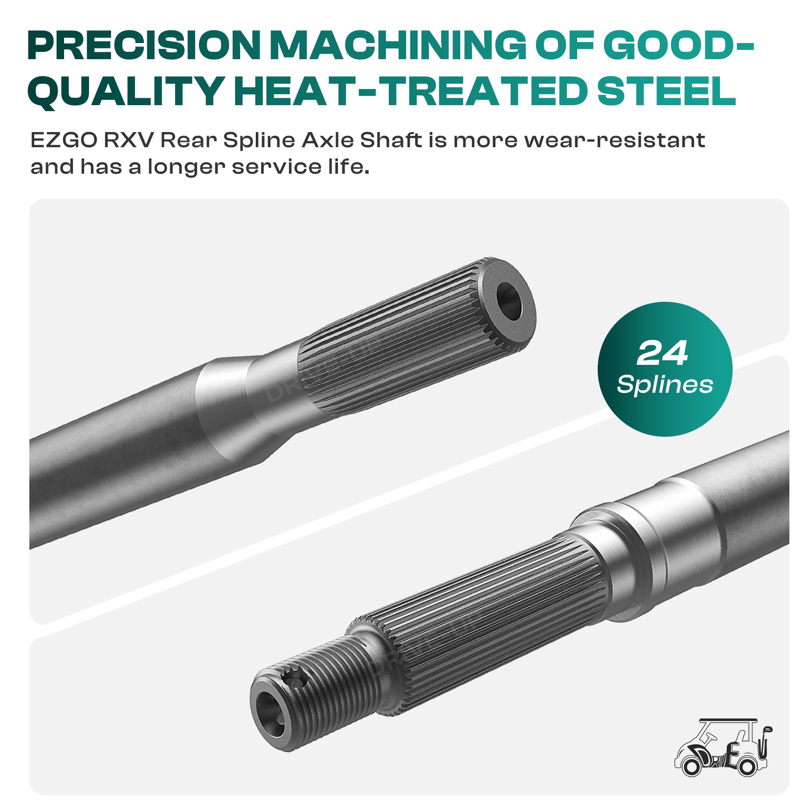 EZGO RXV Rear Spline Axle Shaft for Electric Golf Cart 2008-Up Passenger Side OEM 620341 614209 |Drive-up