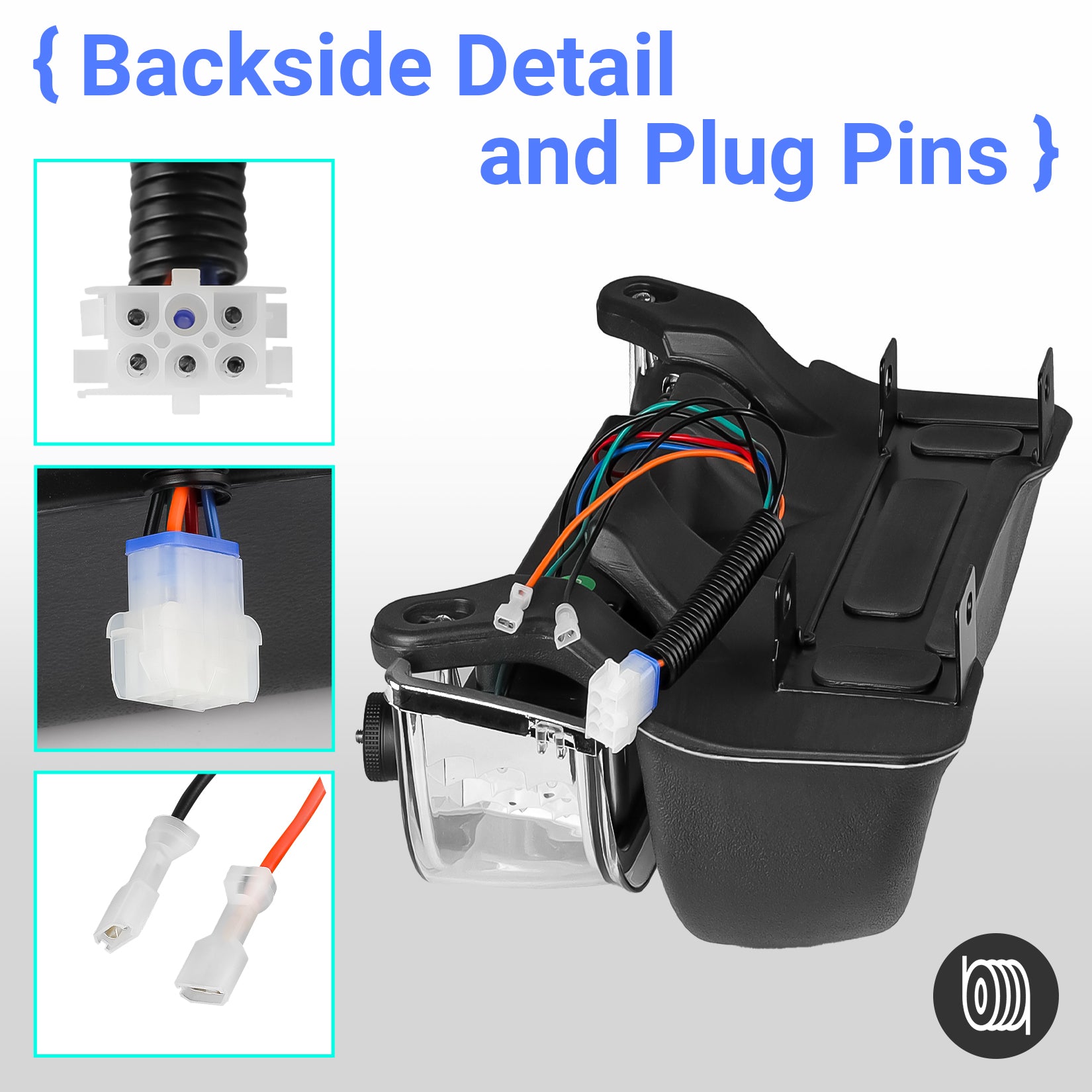 Club Car Precedent Led Head Light with Bumper Replacement or DC 48V to 12V Step-down Converter Kit
