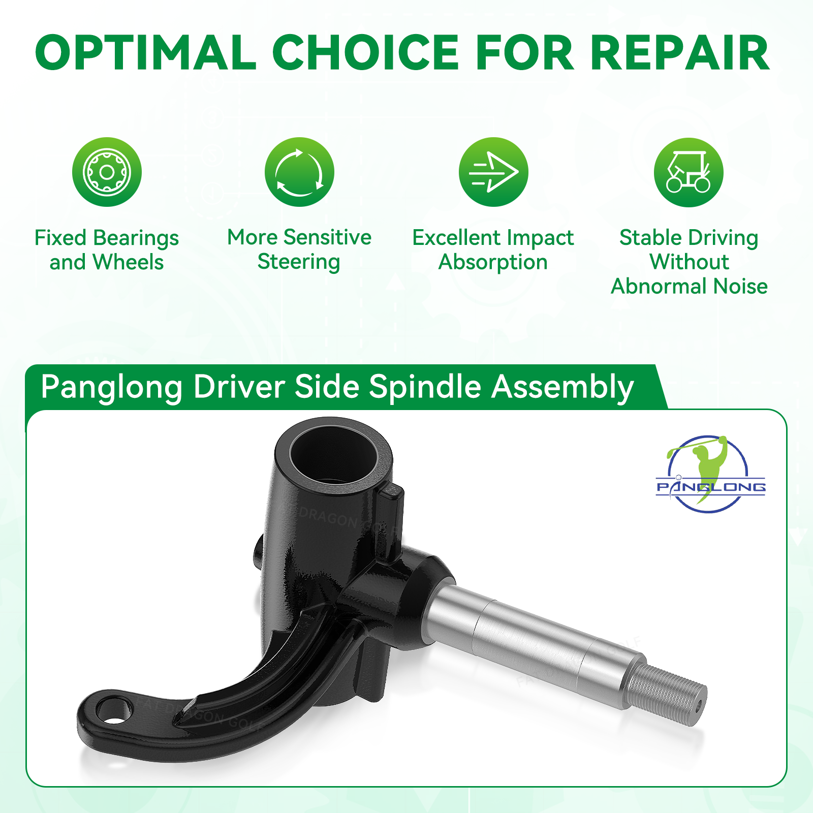 EZGO RXV Golf Cart Driver Spindle Assembly-Front Spindle Left |Drive-up