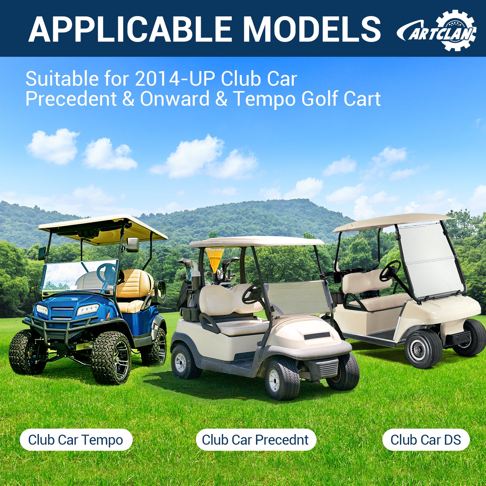 Golf Cart Rear Lugs 2 Hole Locking Plate for Club Car Precedent, Tempo, Onward, Set of 4 |Drive-up