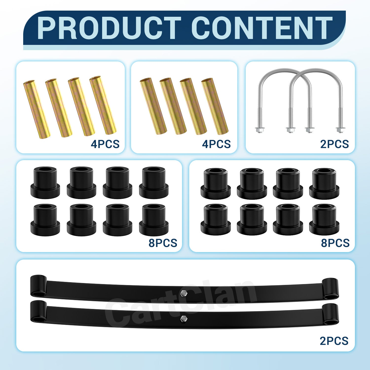 Club Car Rear Leaf Spring Kit, Golf Cart Rear Leaf Spring Kit Suitable for DS, OEM #1012180, 1015583 |Drive-up