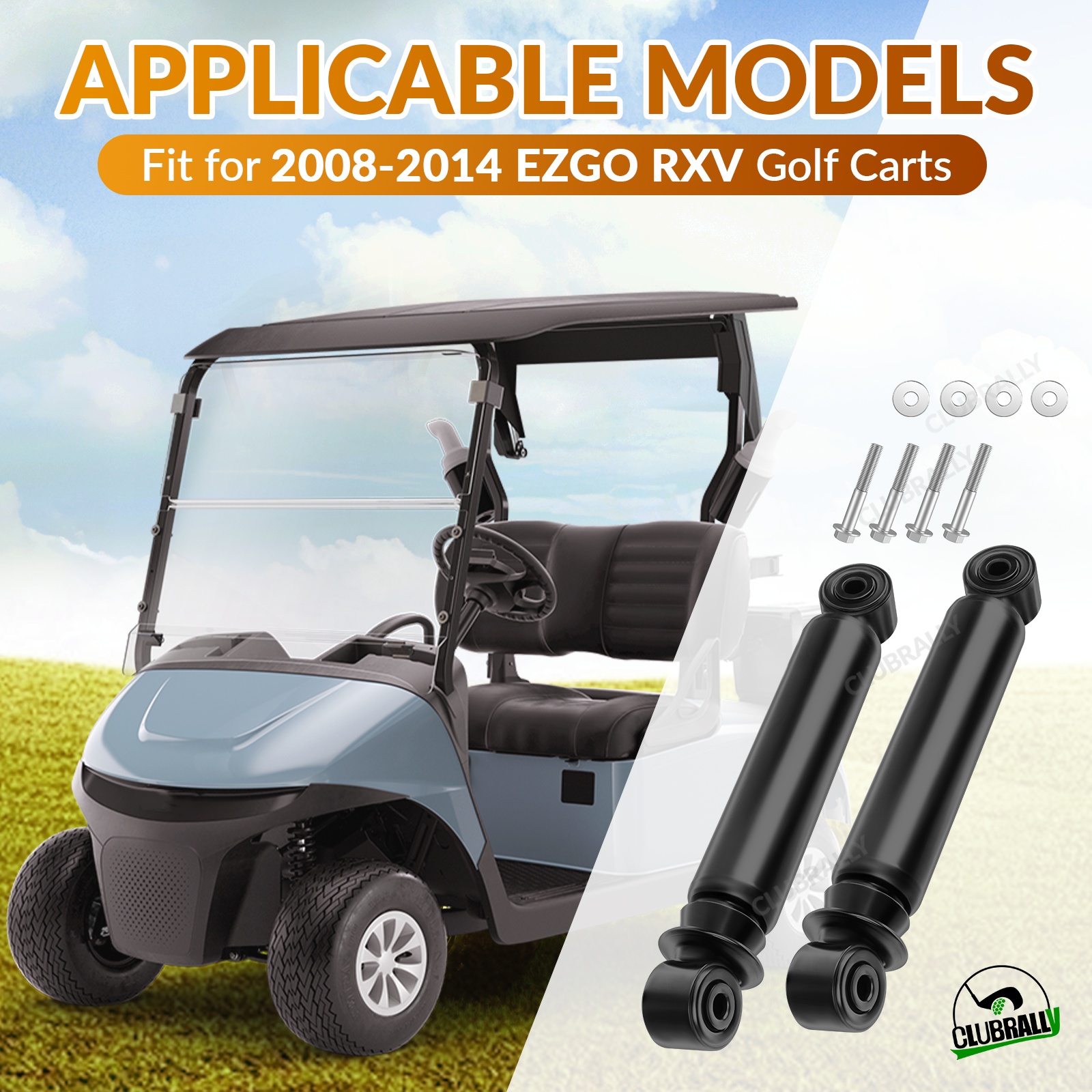 Rear Shock Absorbers for EZGO RXV Golf Cart Gas & Electric |Drive-up