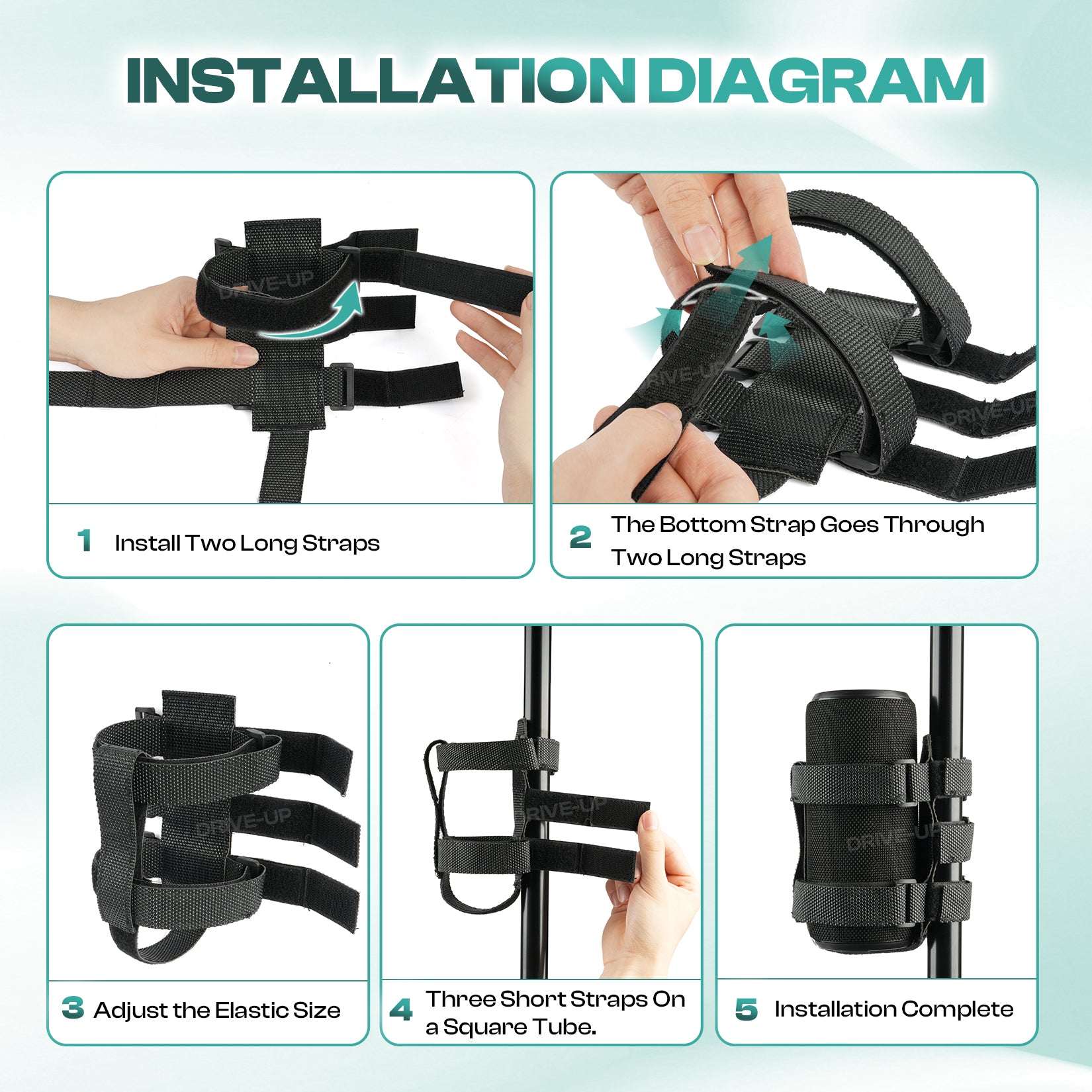 Universal Speaker Mount for Golf Carts & E-Bikes – Fits Yamaha/Club Car/EZGO with Adjustable Strap |Drive-up