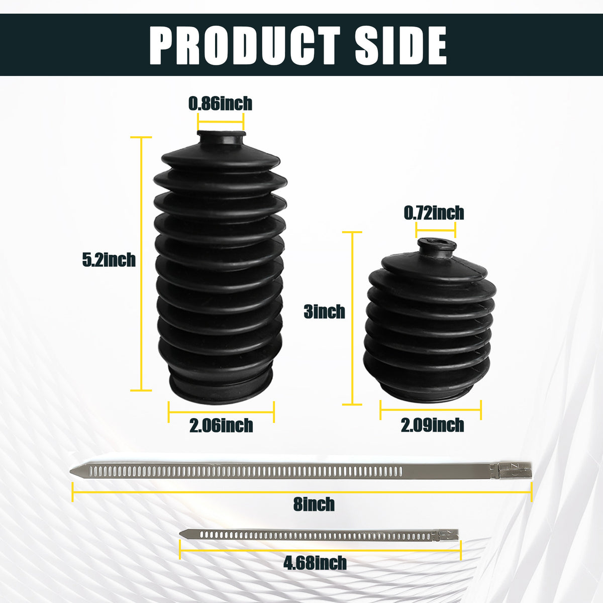 Steering Bellows with Stainless Steel Cable Tie Fits Club Car DS | Drive-up