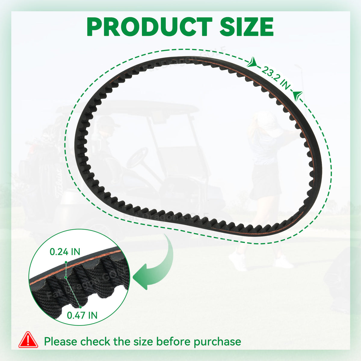 Timing Belt for EZGO Golf Carts with 295cc & 350cc Engines 1991-up | Drive-up