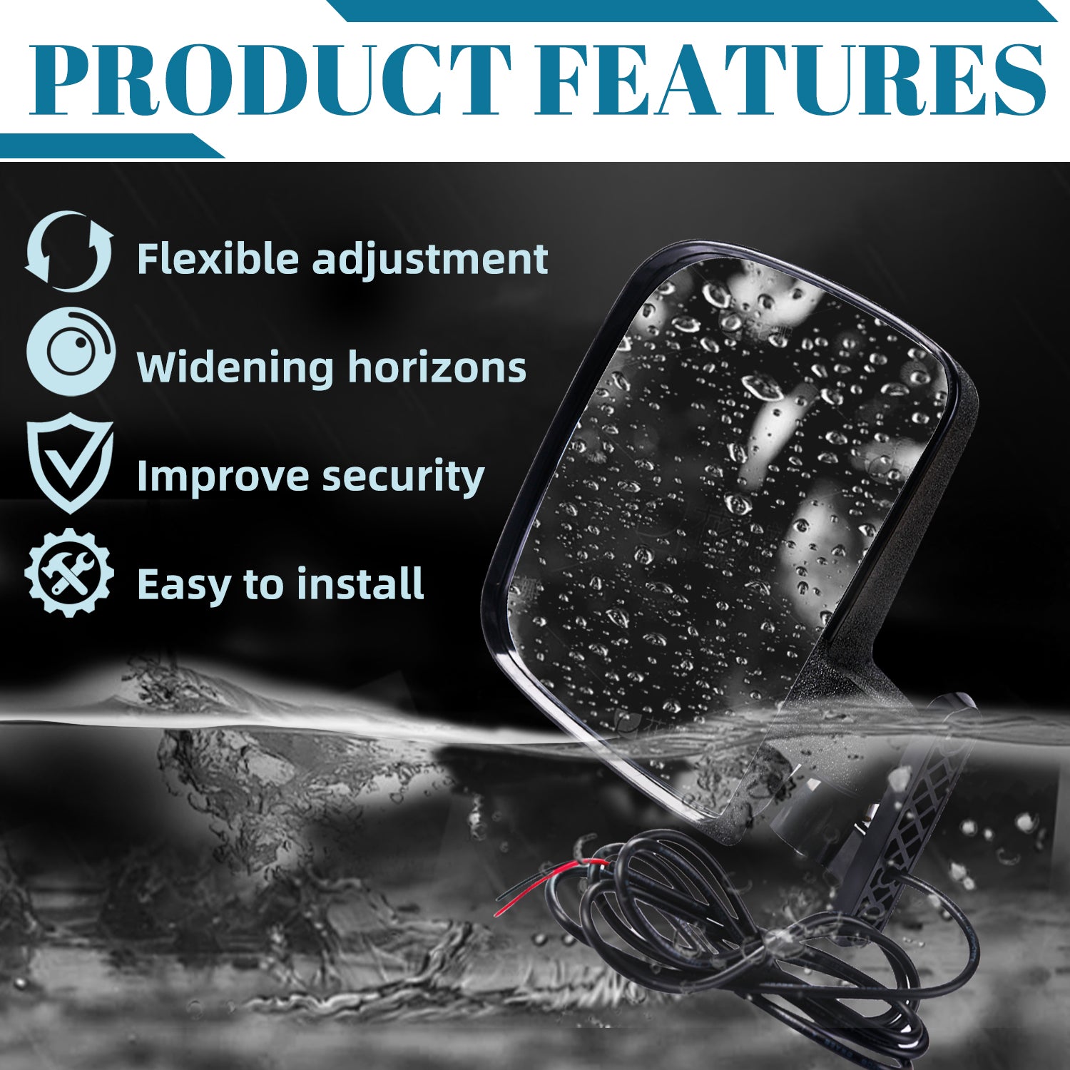 Universal Golf Cart Side Rear View Mirror with Turn Signal for Club Car EZGO Yamaha |Drive-up