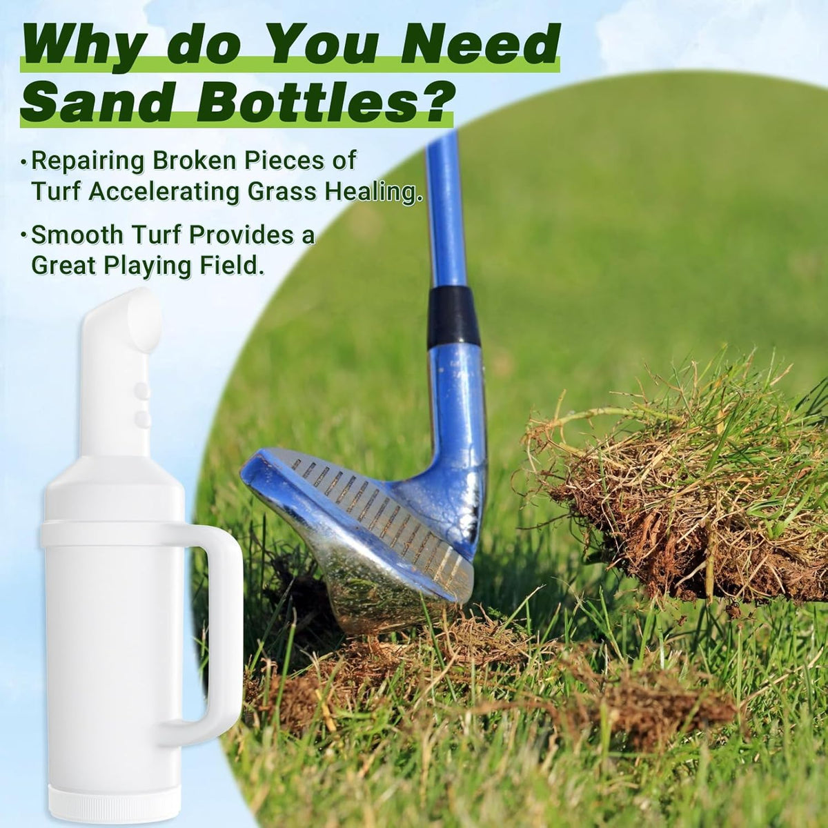 Universal Golf Cart Sand Bottle for EZGO, Club Car & Yamaha | Drive-up