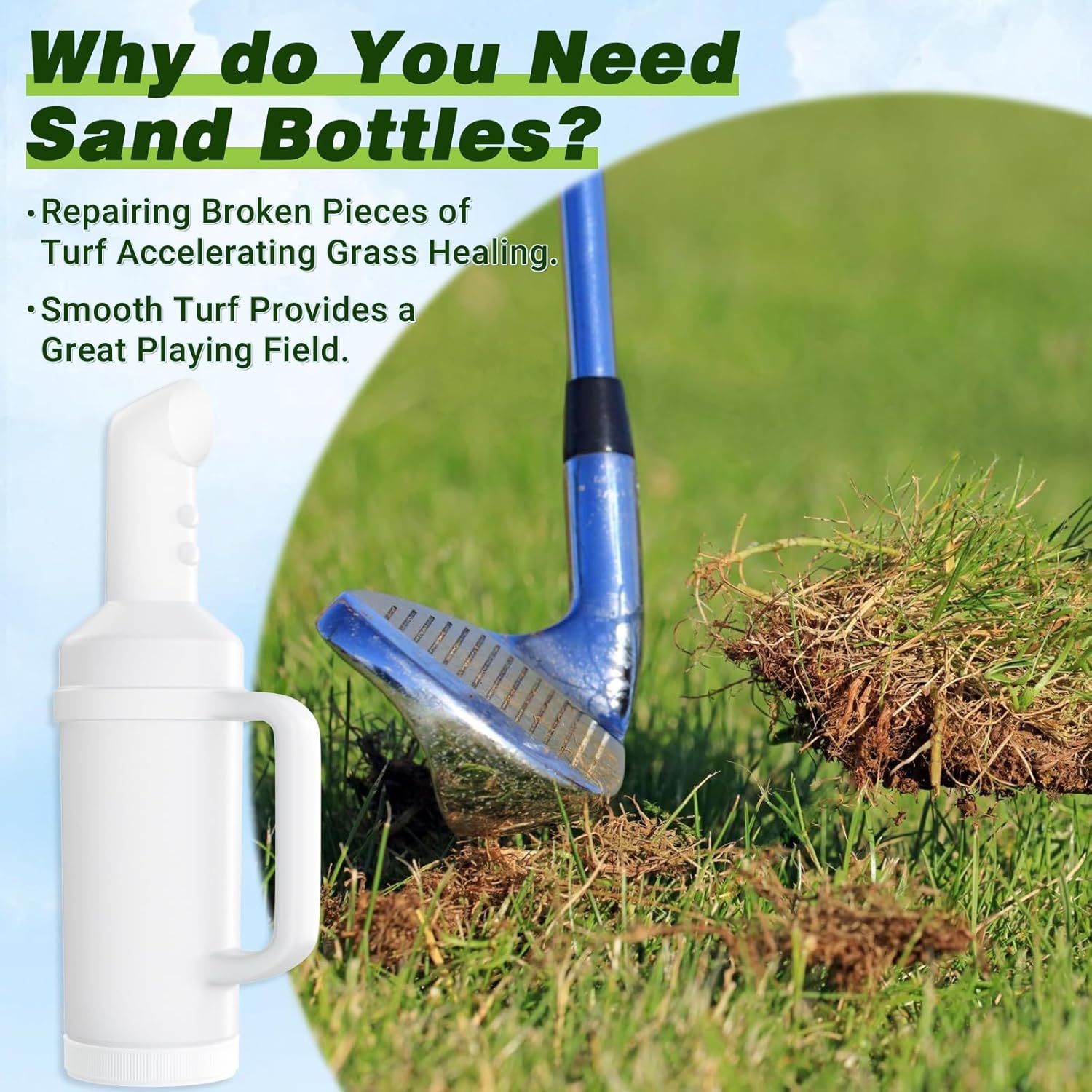 Universal Golf Cart Sand Bottle for EZGO, Club Car & Yamaha | Drive-up