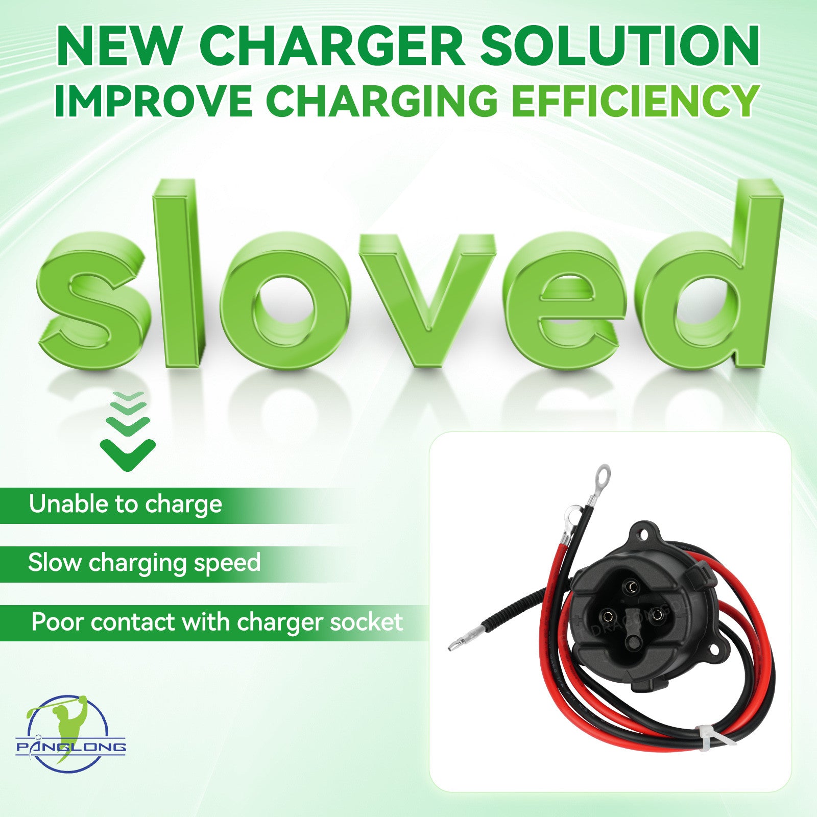 48V MAC DC Charger, Plug Powerwise Receptacle for Yamaha Electric 2011-2017 G29 |Drive-up