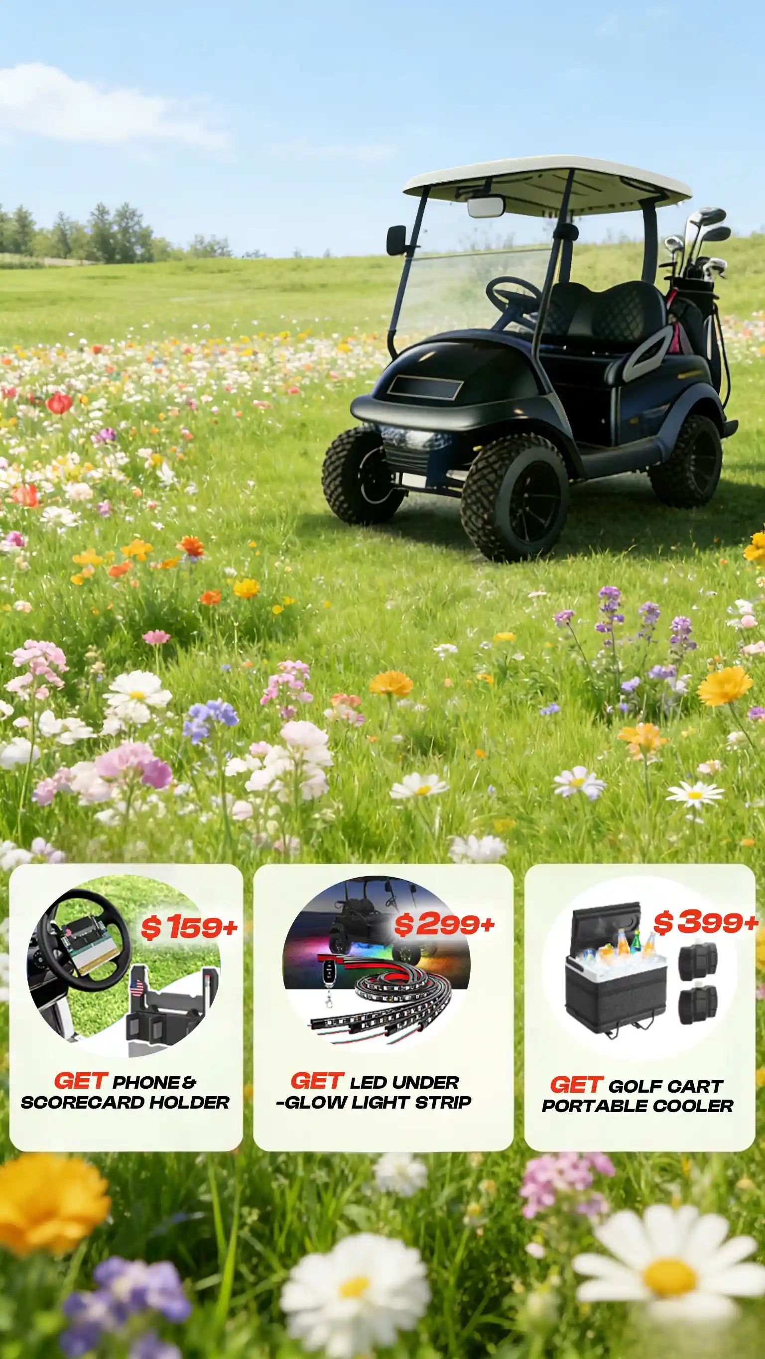 golf cart accessories spring sale