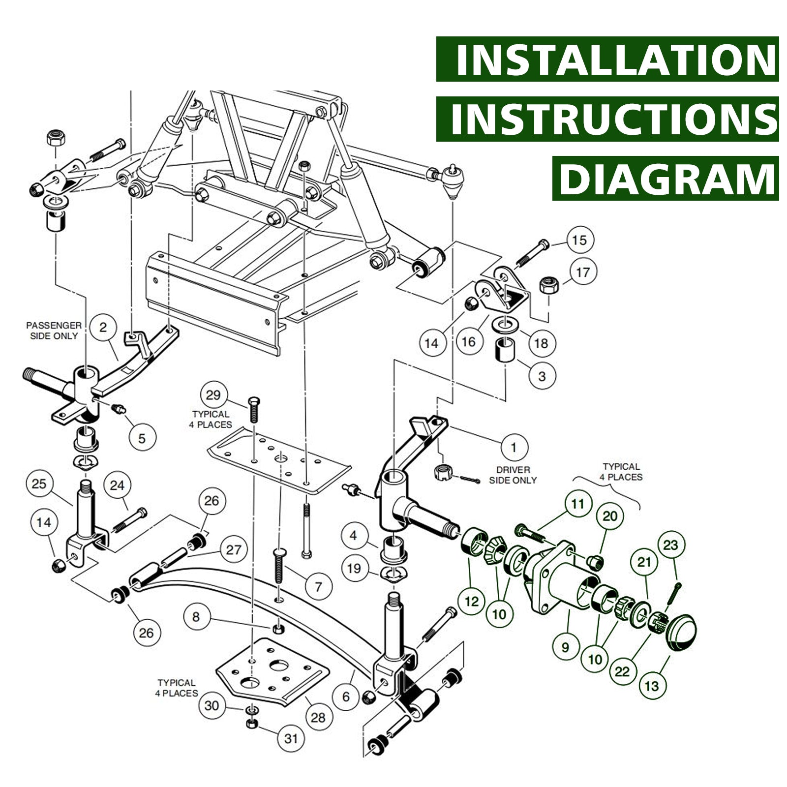 Golf Carts DS Aluminum Front Hub and Bearing Fit 1981-2003 Club Car DS, OEM #1011892 |Drive-up