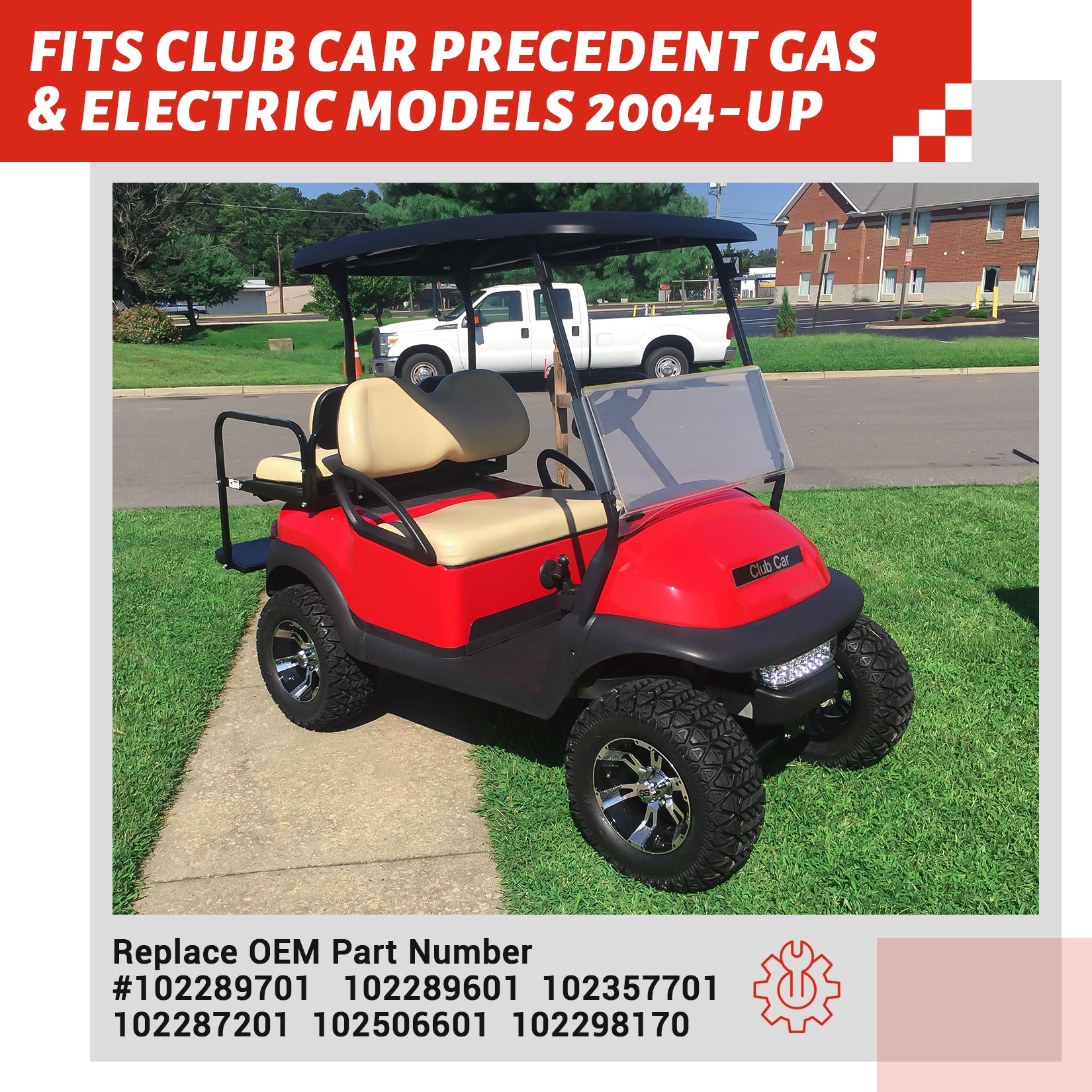 Golf Cart Front End Repair Deluxe Kit for Club Car Precedent 2004-Up Gas and Electric Models