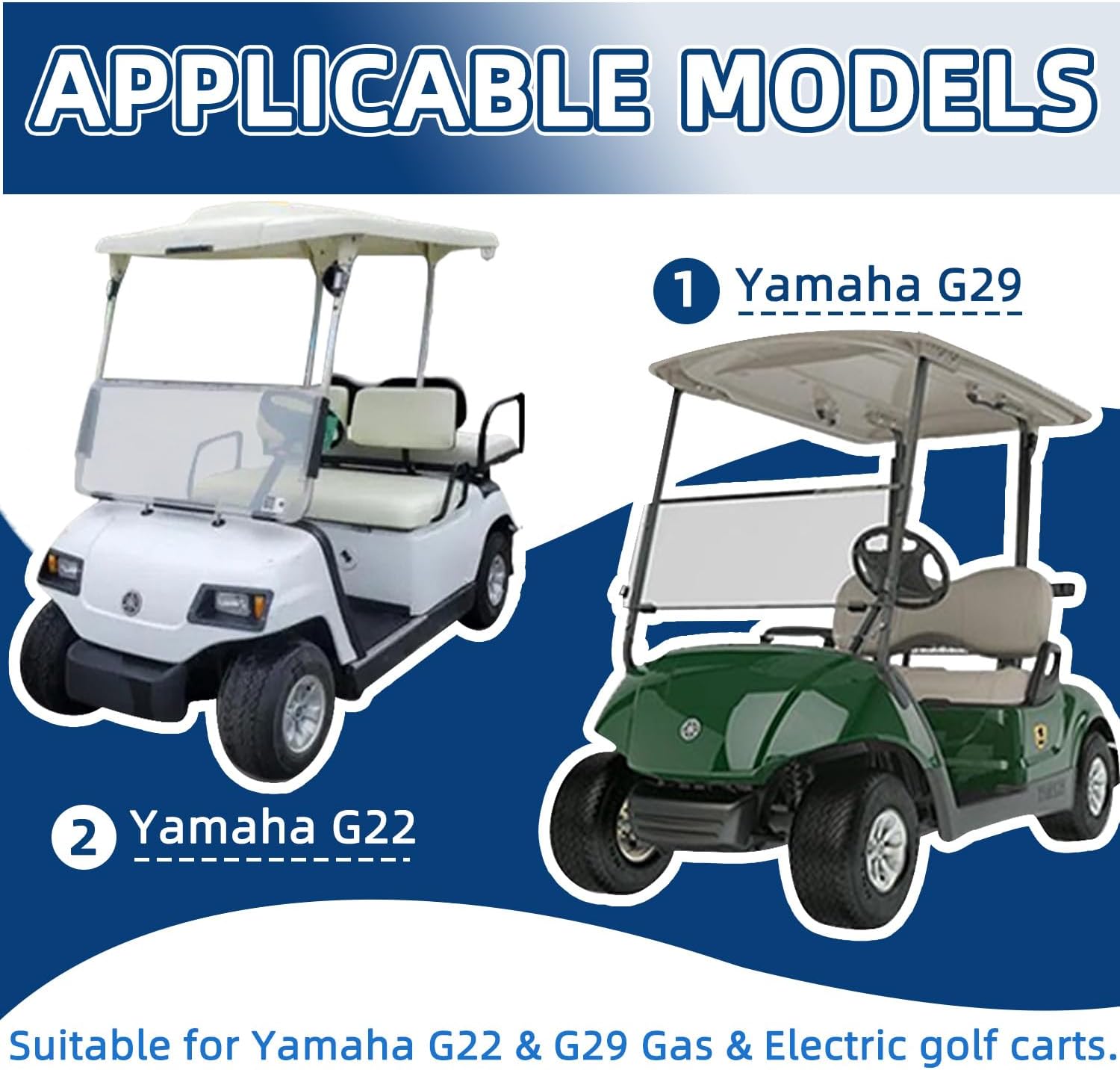 Drive-up Front Lower Arm King Pin & Spindle, Collar & Bushing Repair Kit with Bolt & Nut for Yamaha G&E G22 G29, OEM #91490-25020-00/ 91402-25020-00/ 2NL-23448-00-00/ 90387-12016-00/ 2NL-23517-00