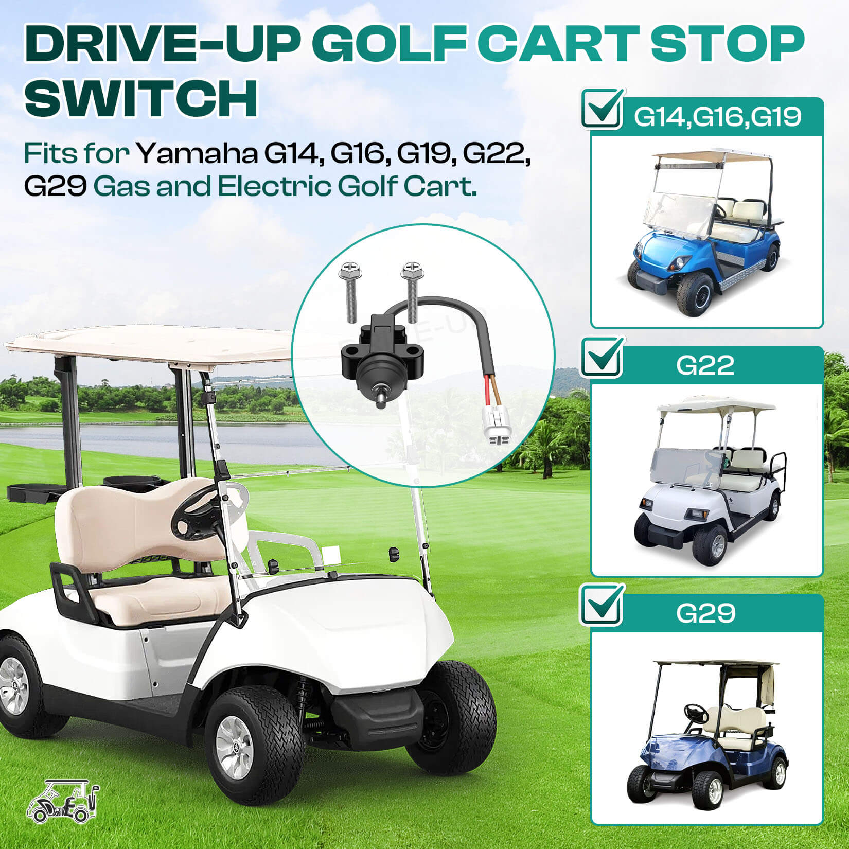 Yamaha Stop Switch - Fits G14-G29 Golf Carts (JF7-82817-20) | Drive-up