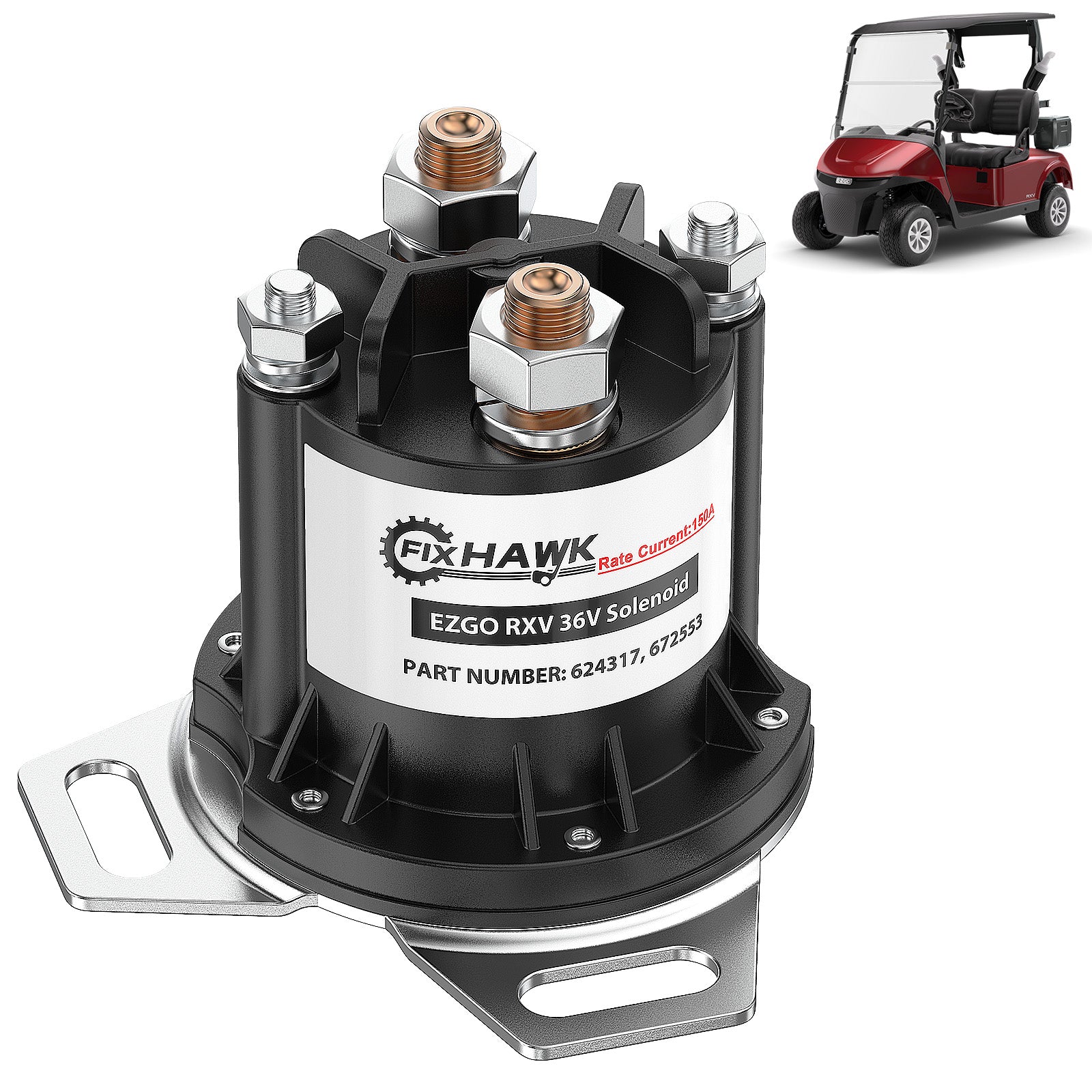 Drive-up EZGO RXV Solenoid 36V Golf Cart Solenoid for 2012-2019 Models