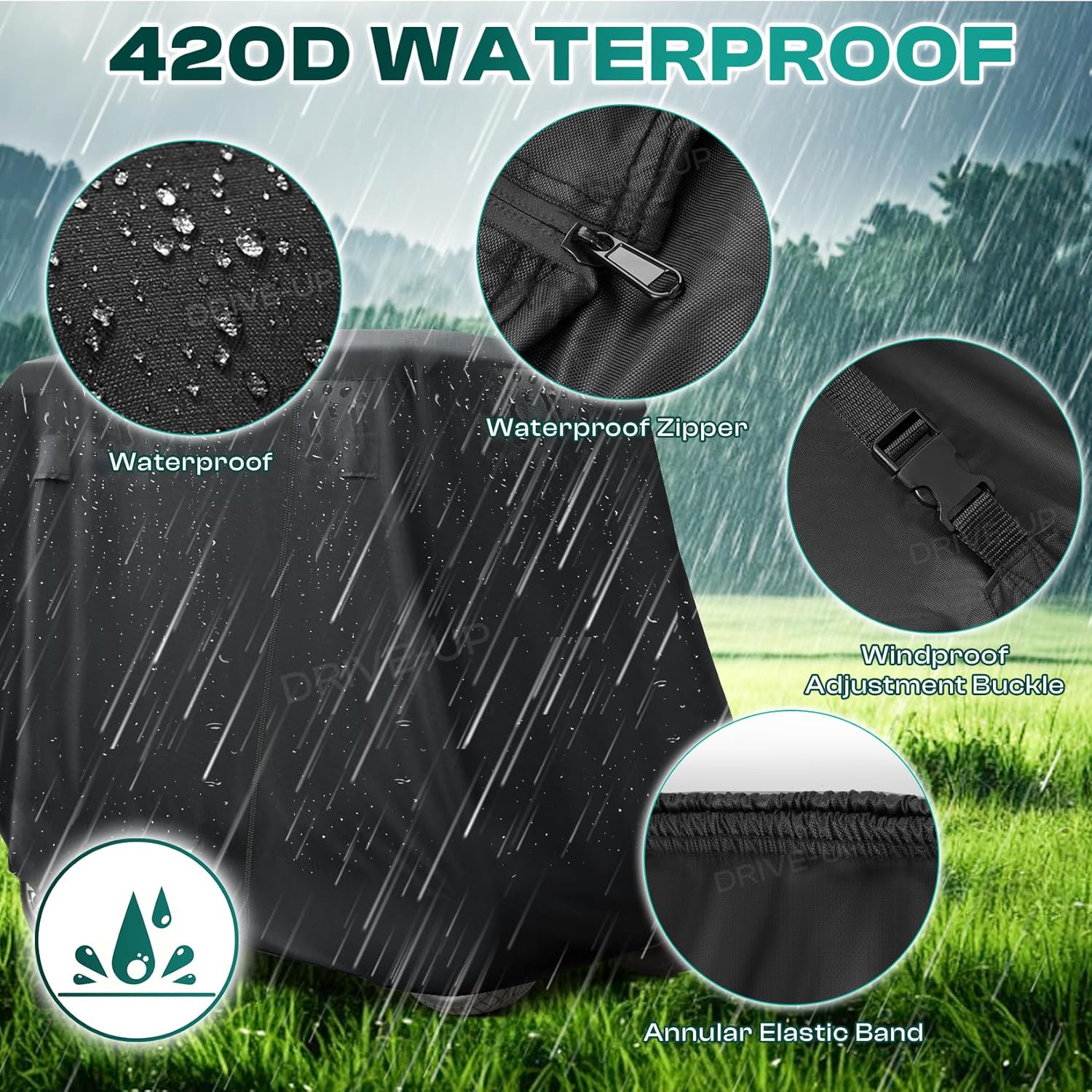 Universal Golf Cart Cover with Doors - Waterproof 420D/600D |Drive-up