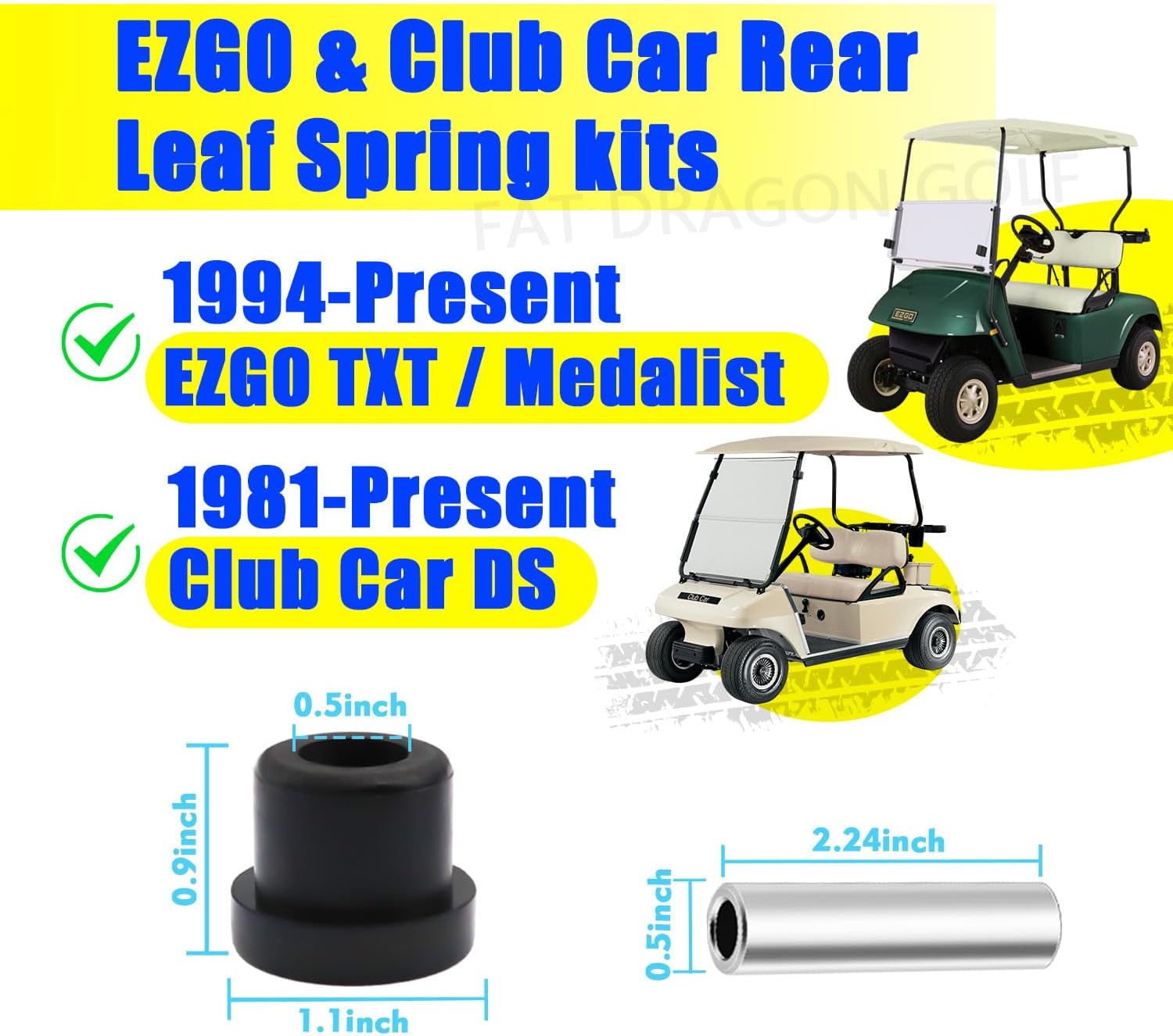 golf cart rear leaf spring bushing